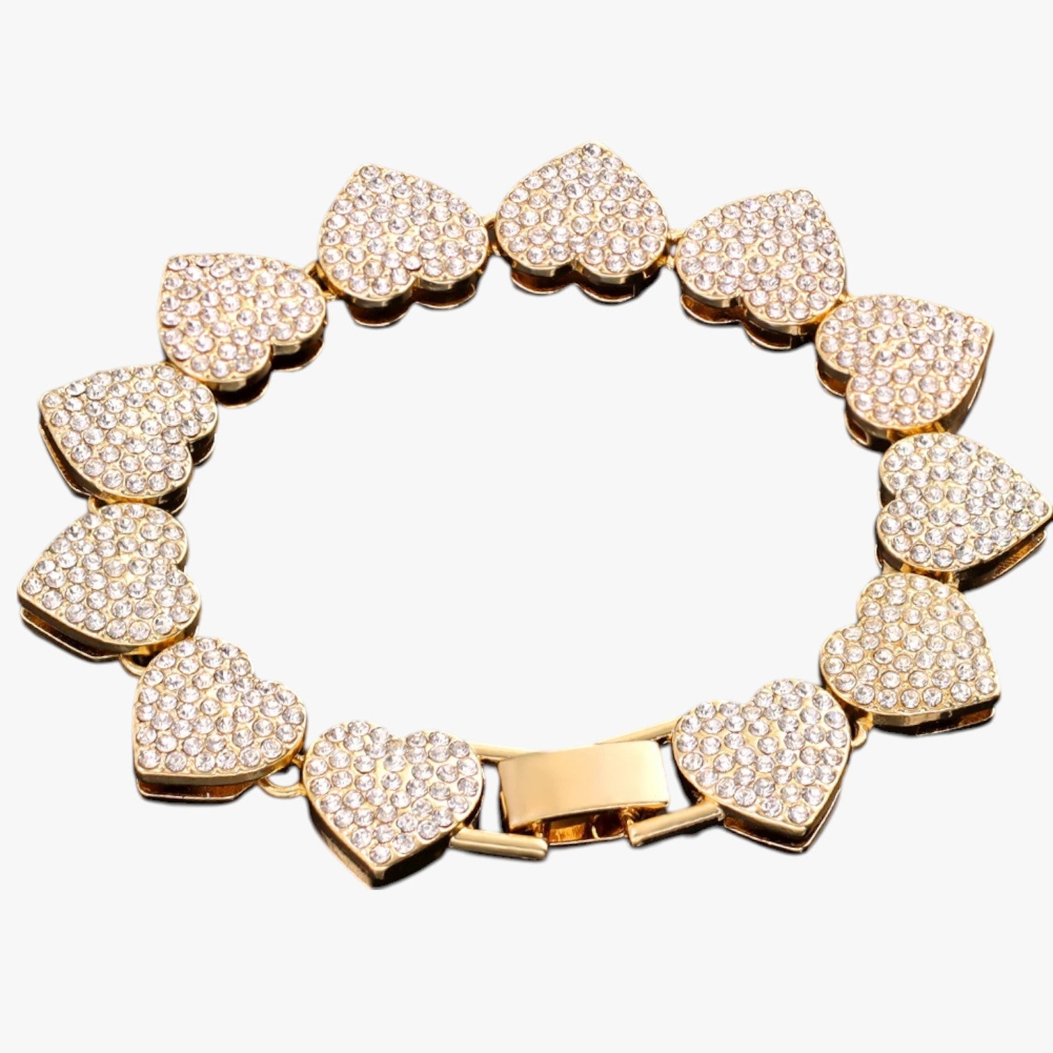 Emery | Tennisarmbånd med Hjerte- og Krystaldangler – Hip Hop Elegance til Enhver Lejlighed - Guld 1 - Emery | Tennisarmbånd med Hjerte- og Krystaldangler – Hip Hop Elegance til Enhver Lejlighed - €25 - {{ product_tags }