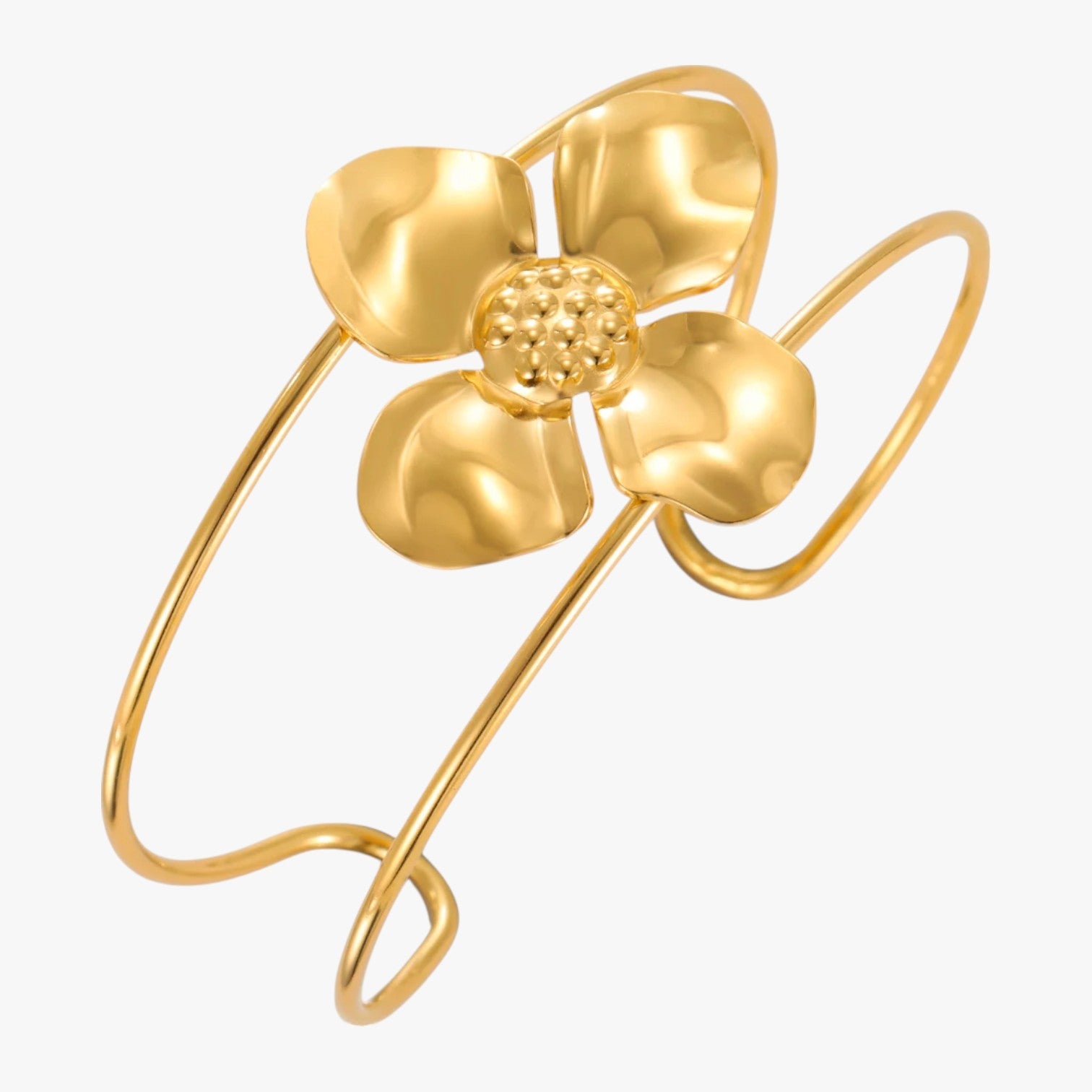 Vivian | Flora Guld Rustfrit Stål Blomsterarmbånd, Vandtæt og Elegant - guld Adjustable - Vivian | Flora Guld Rustfrit Stål Blomsterarmbånd, Vandtæt og Elegant - €25 - {{ product_tags }