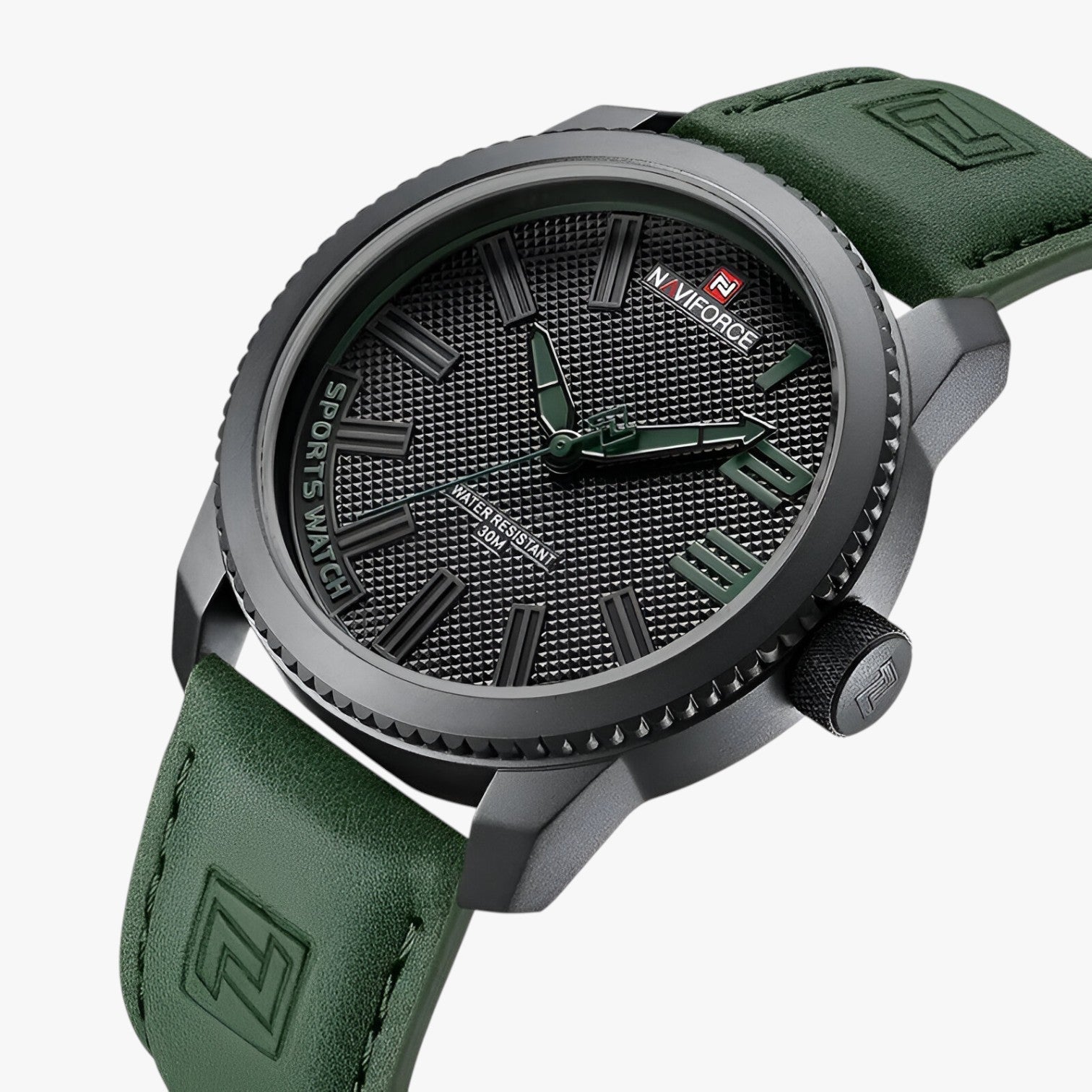 Asher | Elegant og vandtæt sportur til mænd - sort grøn - watches - {{ product_tags }