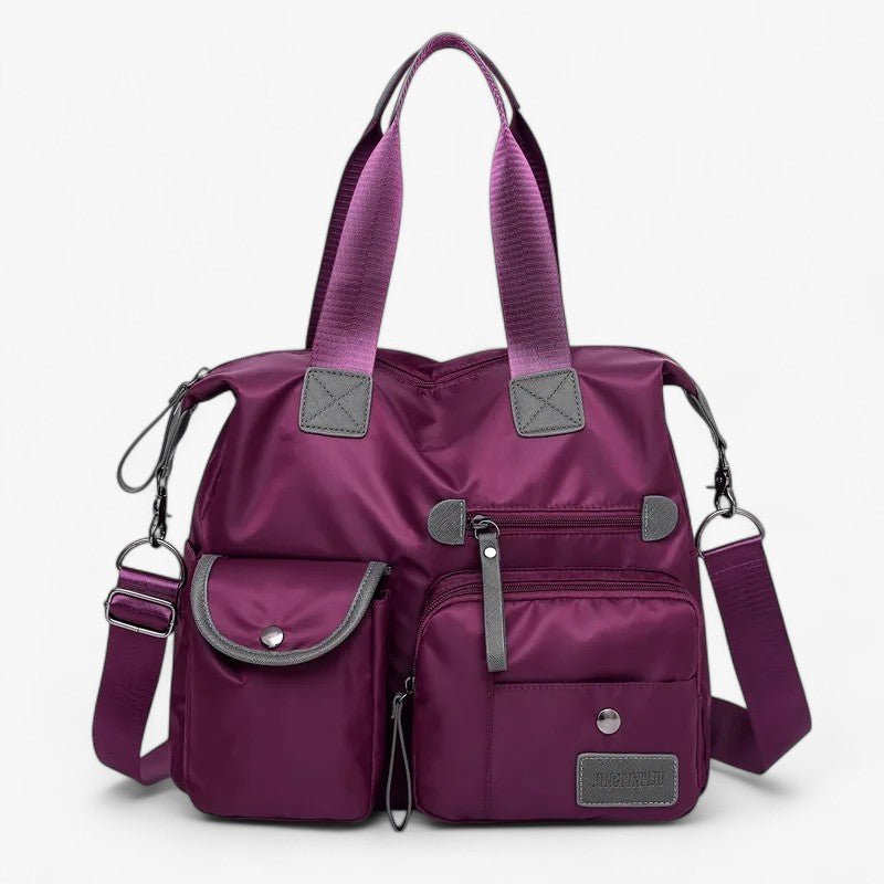 Araceli | Vandtæt Nylon Skuldertaske med Stor Kapacitet - Lilla - bags - {{ product_tags }