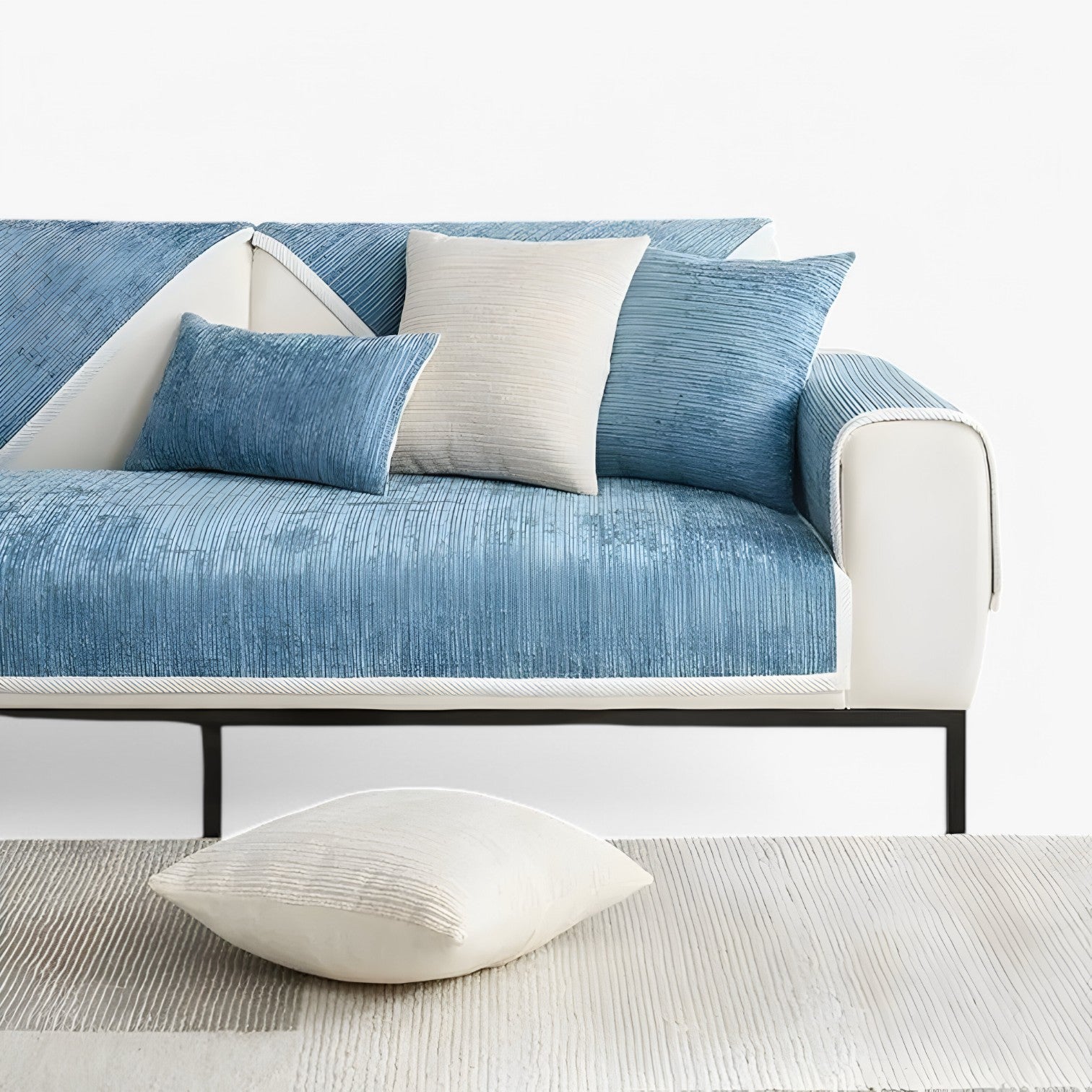 Cade | Stribet Chenille Sofabetræk – Beskytter & Udsmykker Din Sofa - - house & garden - {{ product_tags }