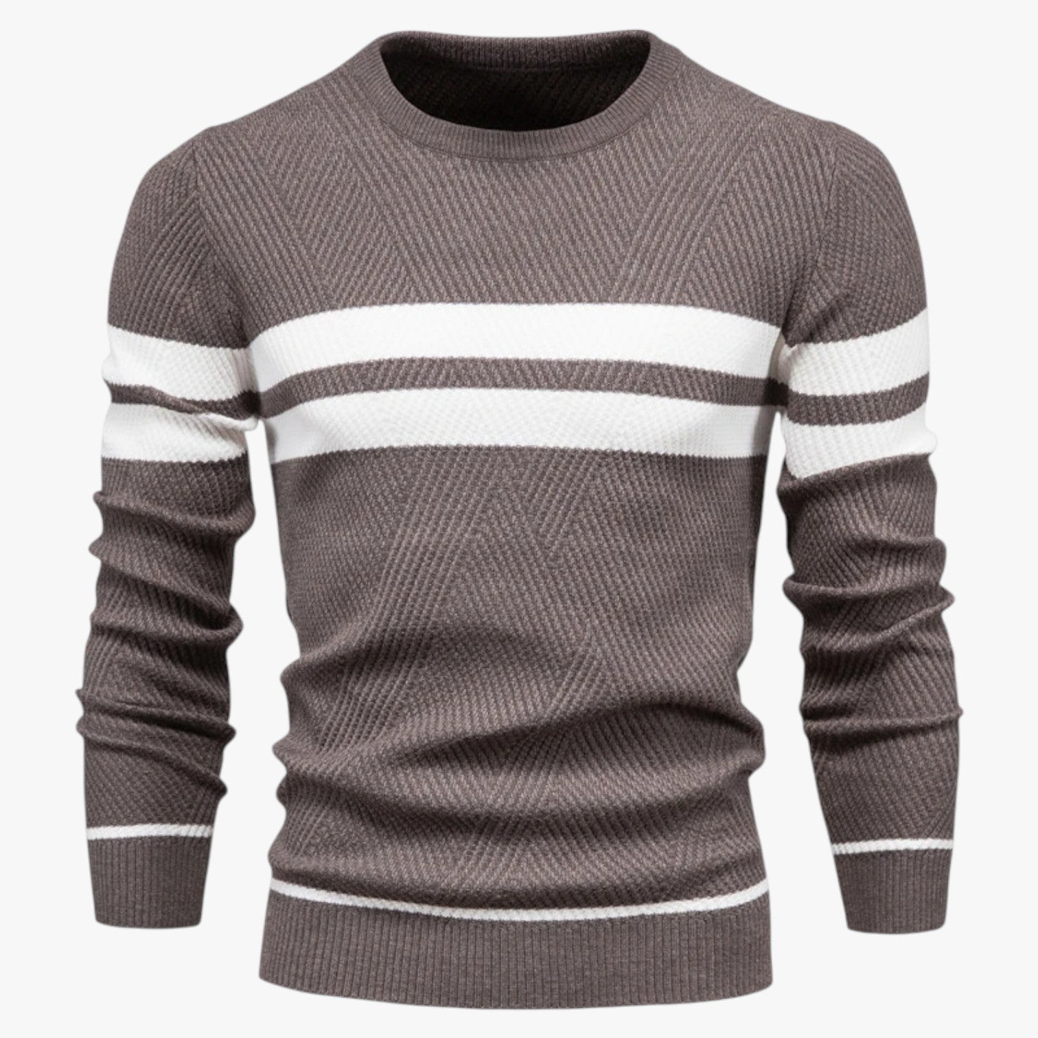 Adam | Efterårssweater til mænd med varm pasform og elegant floral stil - Kaffe - Adam | Efterårssweater til mænd med varm pasform og elegant floral stil - €25 - {{ product_tags }