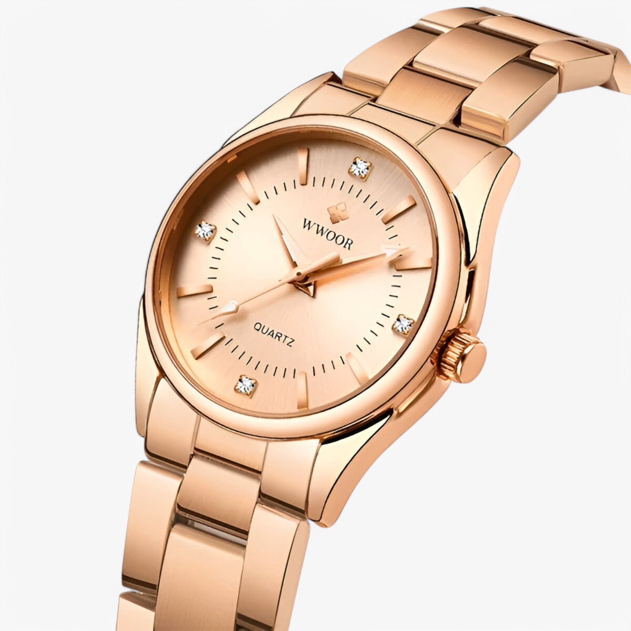 Anna | Klassisk luksus dameur lavet af rustfrit stål med delikat urskive - rosa guld - watches - {{ product_tags }