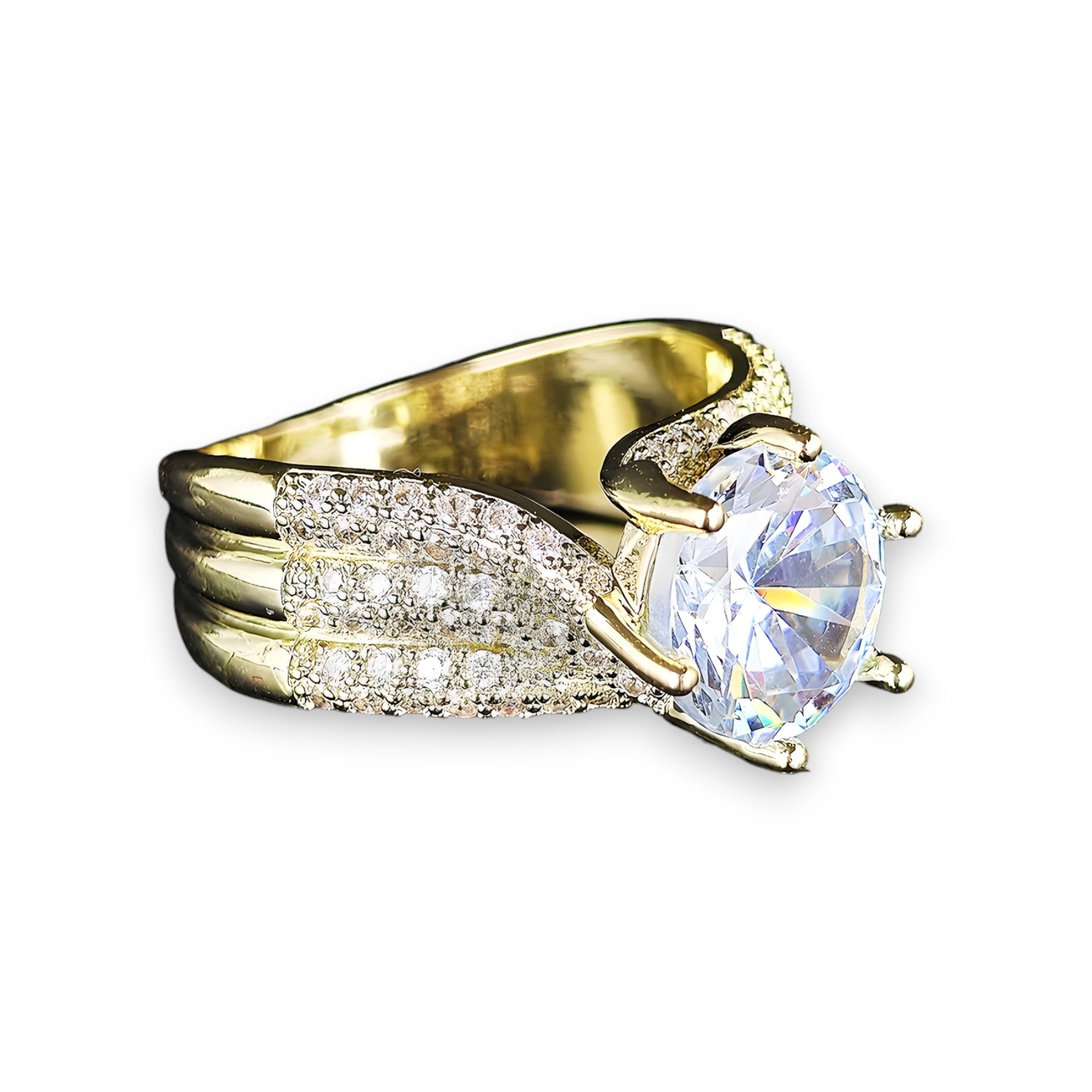 Gisele | Elegante Crystal Glow: Luksus vielsesring til kvinder - guld - women's fashion - {{ product_tags }