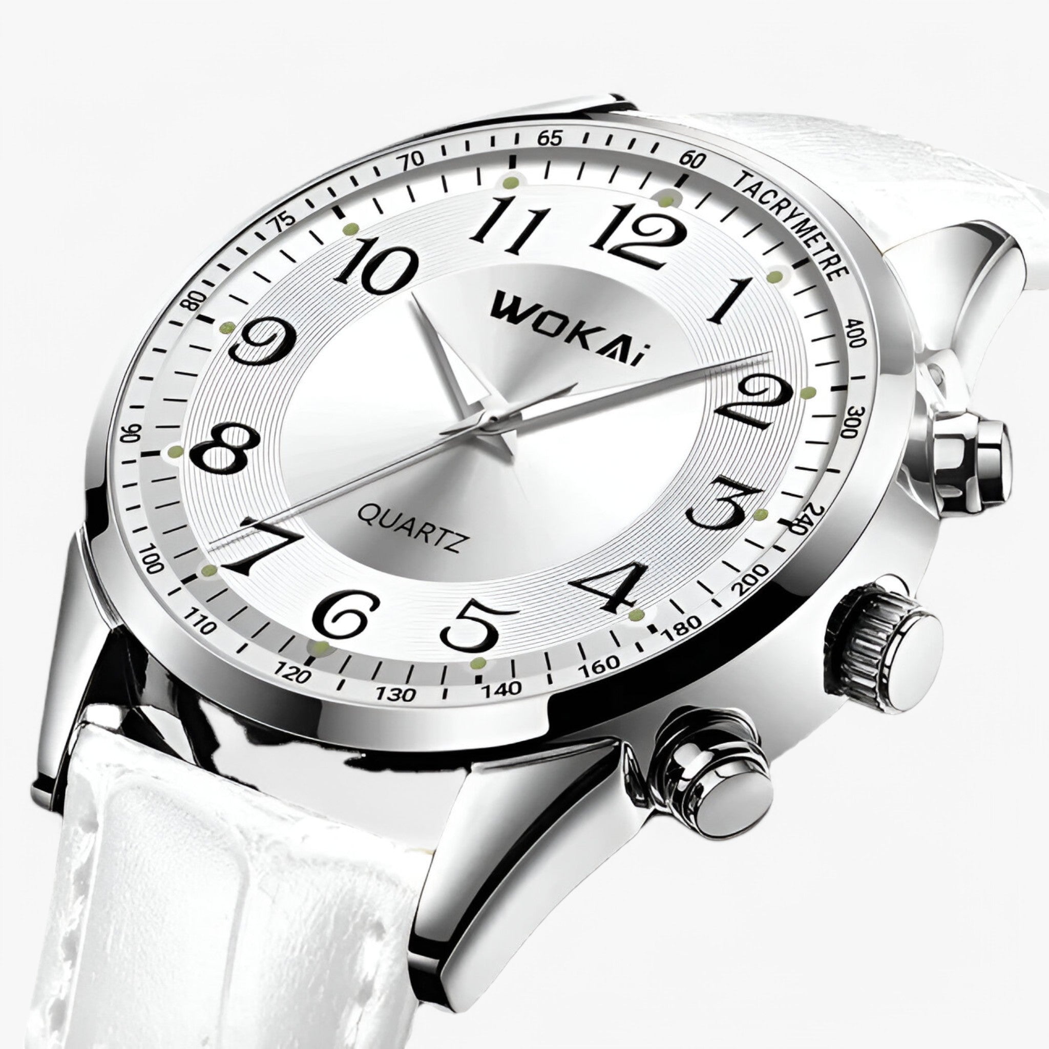 Nael | Casual læder sportsur - lyse hvid - watches - {{ product_tags }