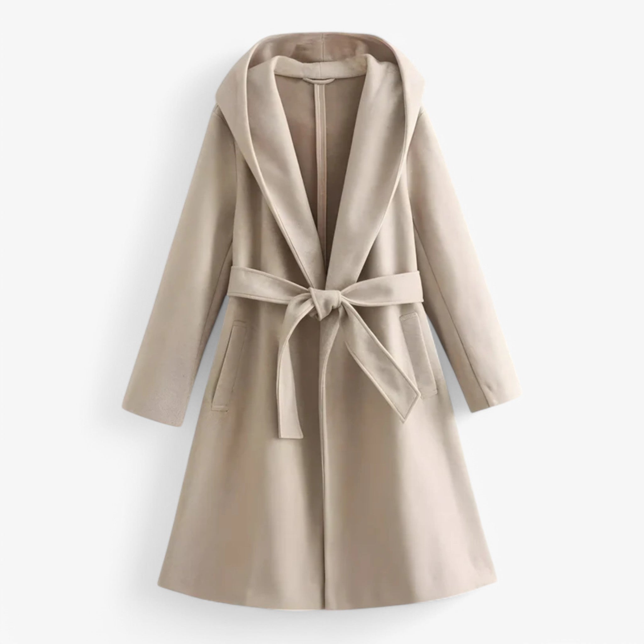 Jasmina | Frakke med hætte - varm og moderigtig - Khaki - women's fashion - {{ product_tags }