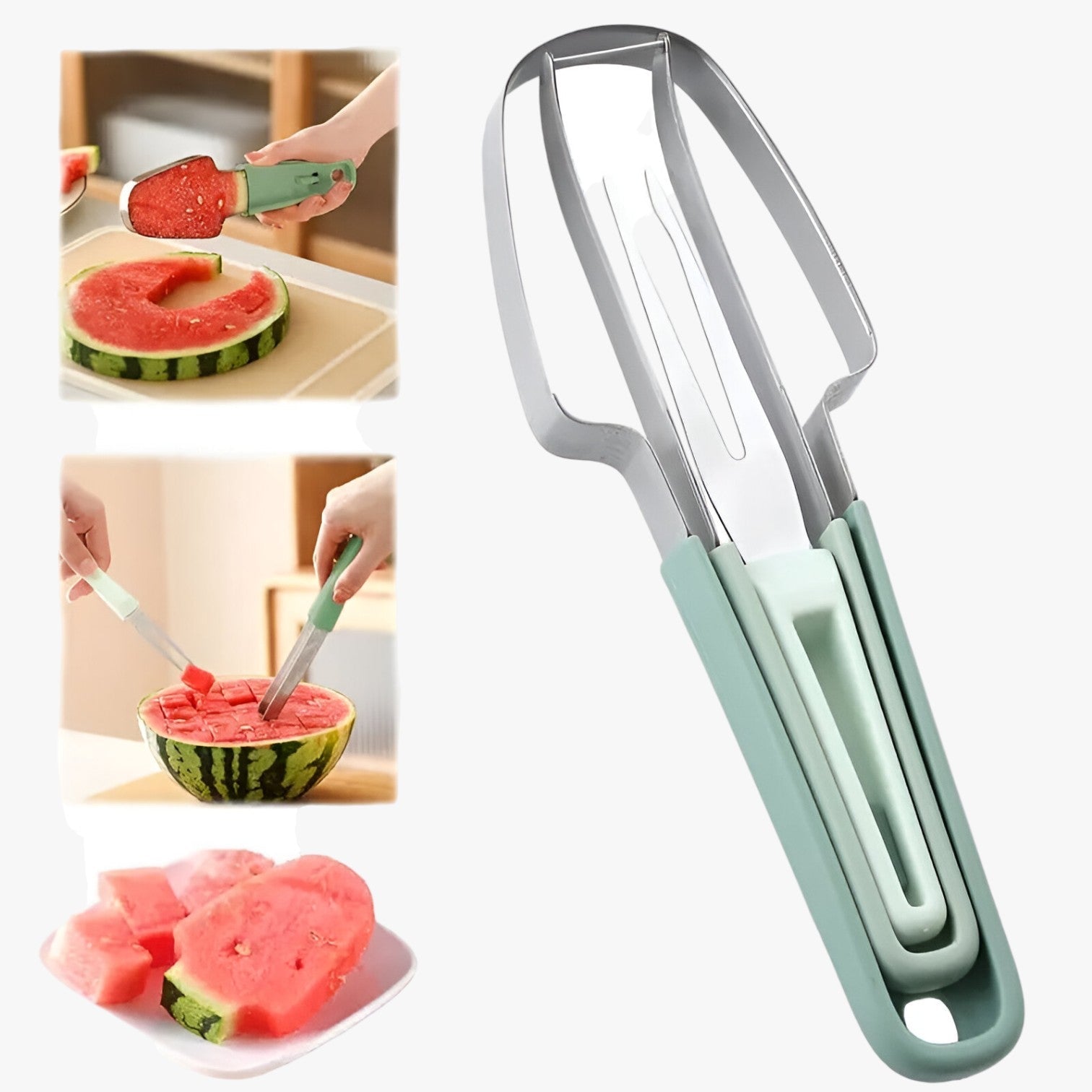 Yukon | 3 i 1 Vandmelon Skærer Snit, Skab & Server Uden Besvær - - house & garden - {{ product_tags }