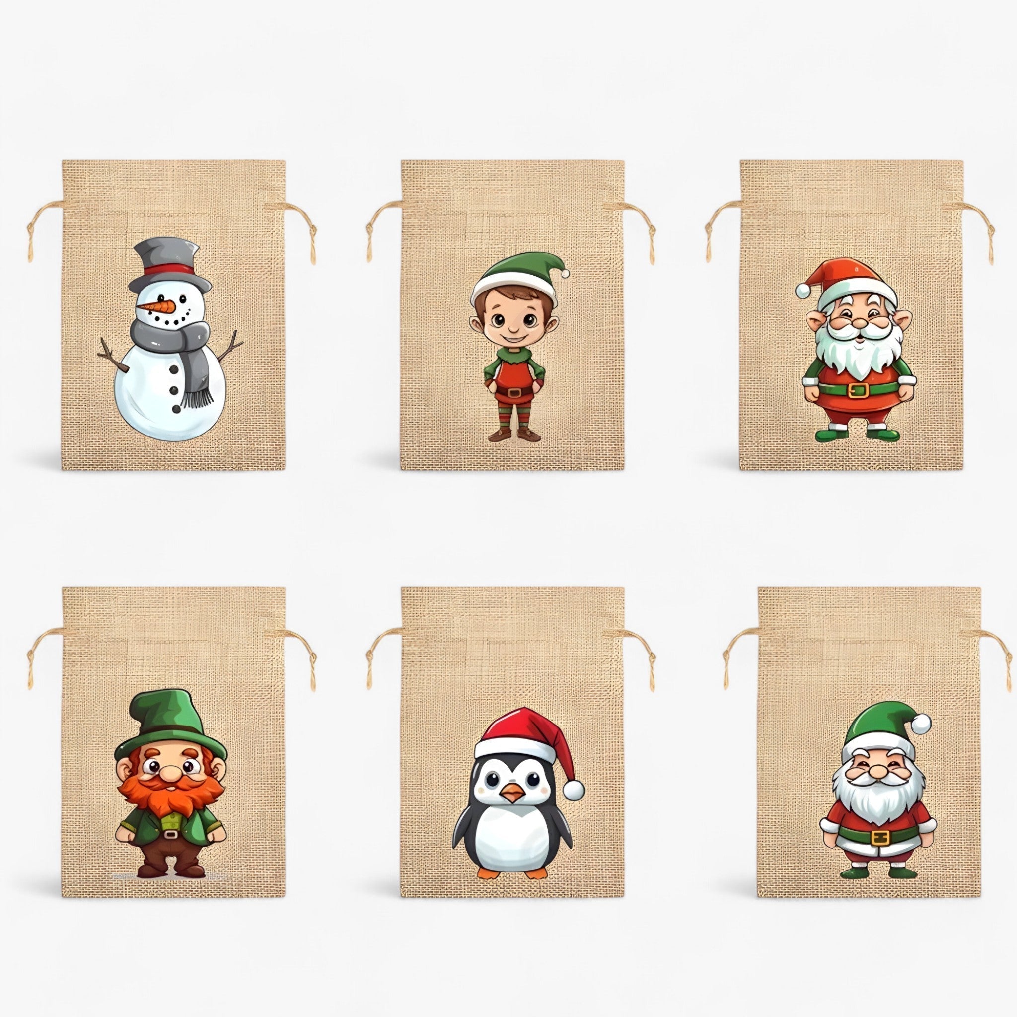 Joel | Julegaveposer med julemænd - perfekt til at sprede glæde til børn - Stil 1 6 Stykker - christmas - {{ product_tags }
