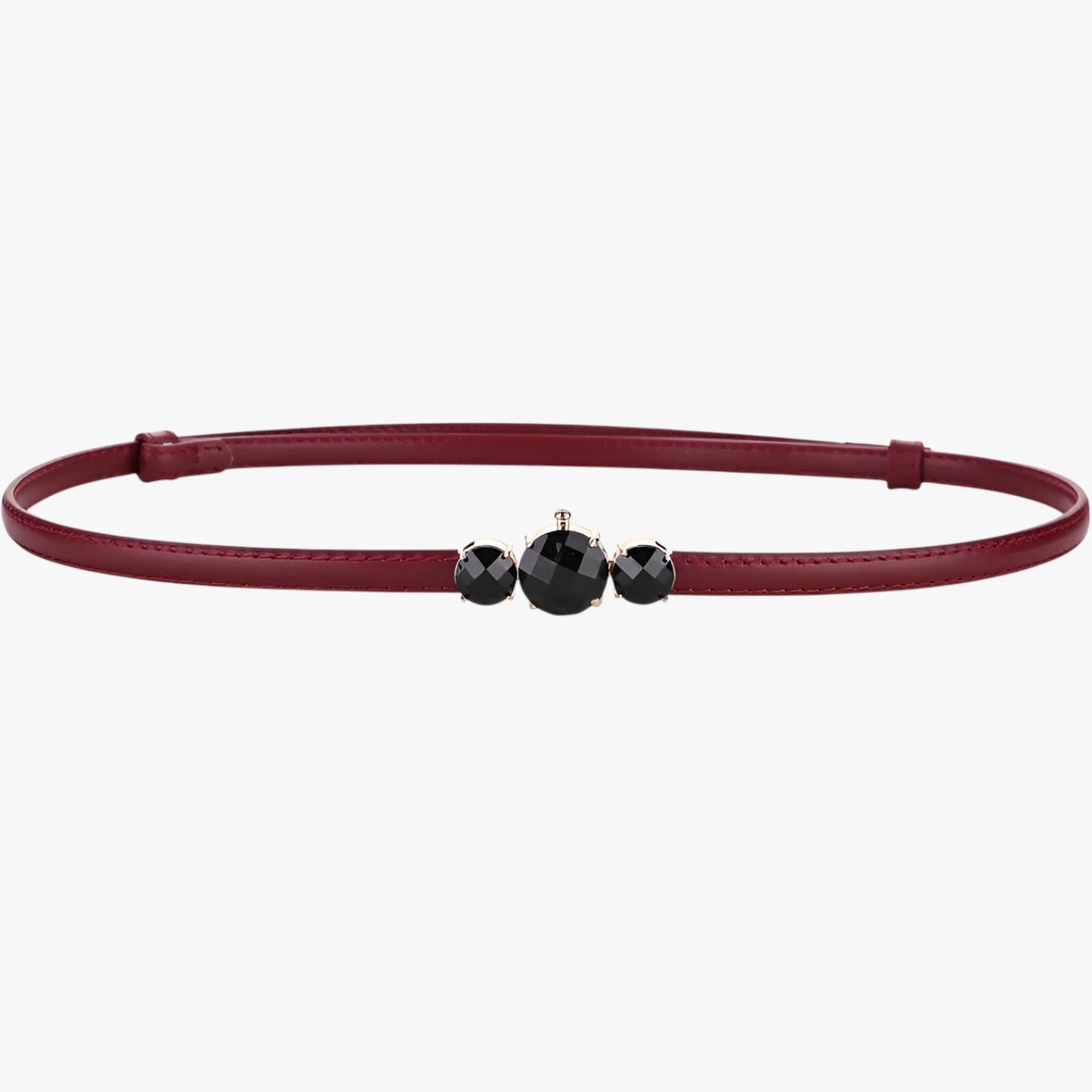 Caesy | Ægte læder slim talje – Justerbar elegance - vinsort 100cm - women's fashion - {{ product_tags }