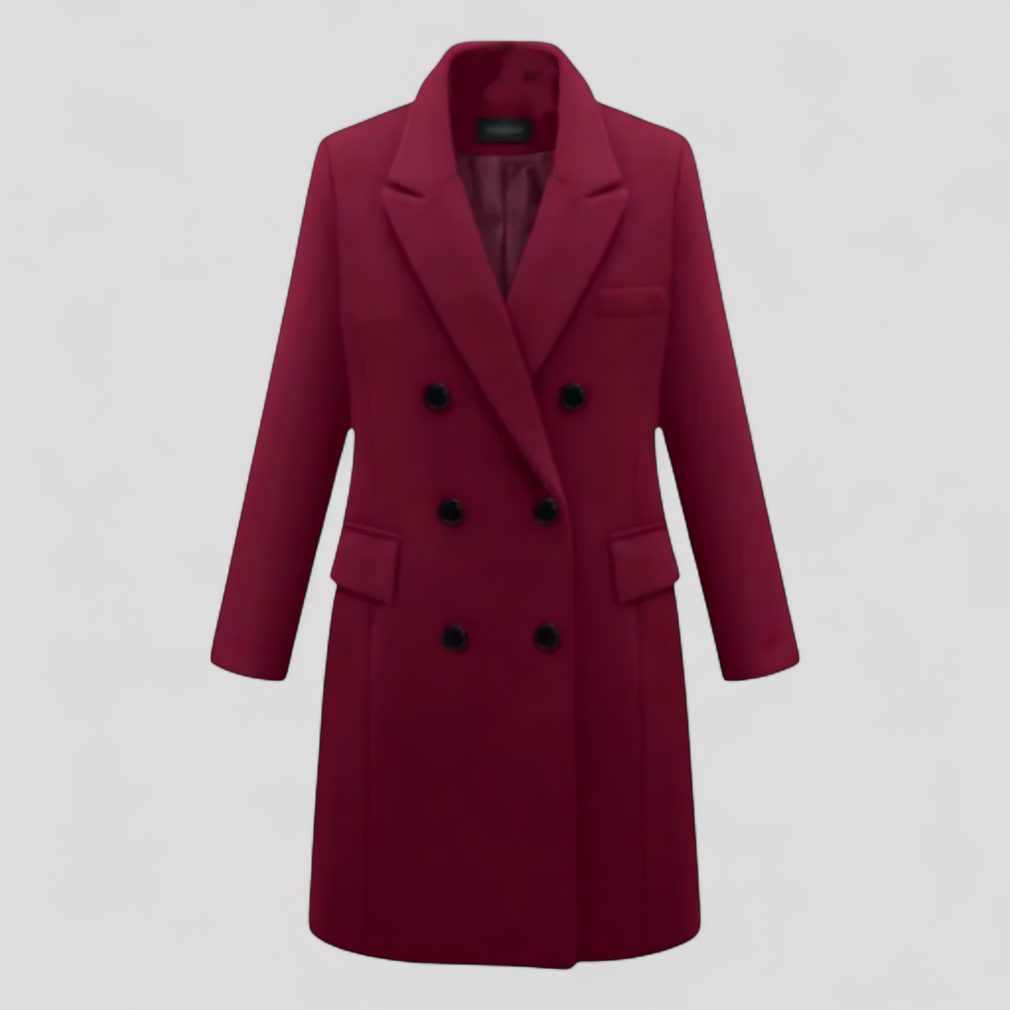 Darla | Elegant dame uldjakke: varm, blød og perfekt til kontoret - Bourgogne - Darla | Elegant dame uldjakke: varm, blød og perfekt til kontoret - €25 - {{ product_tags }
