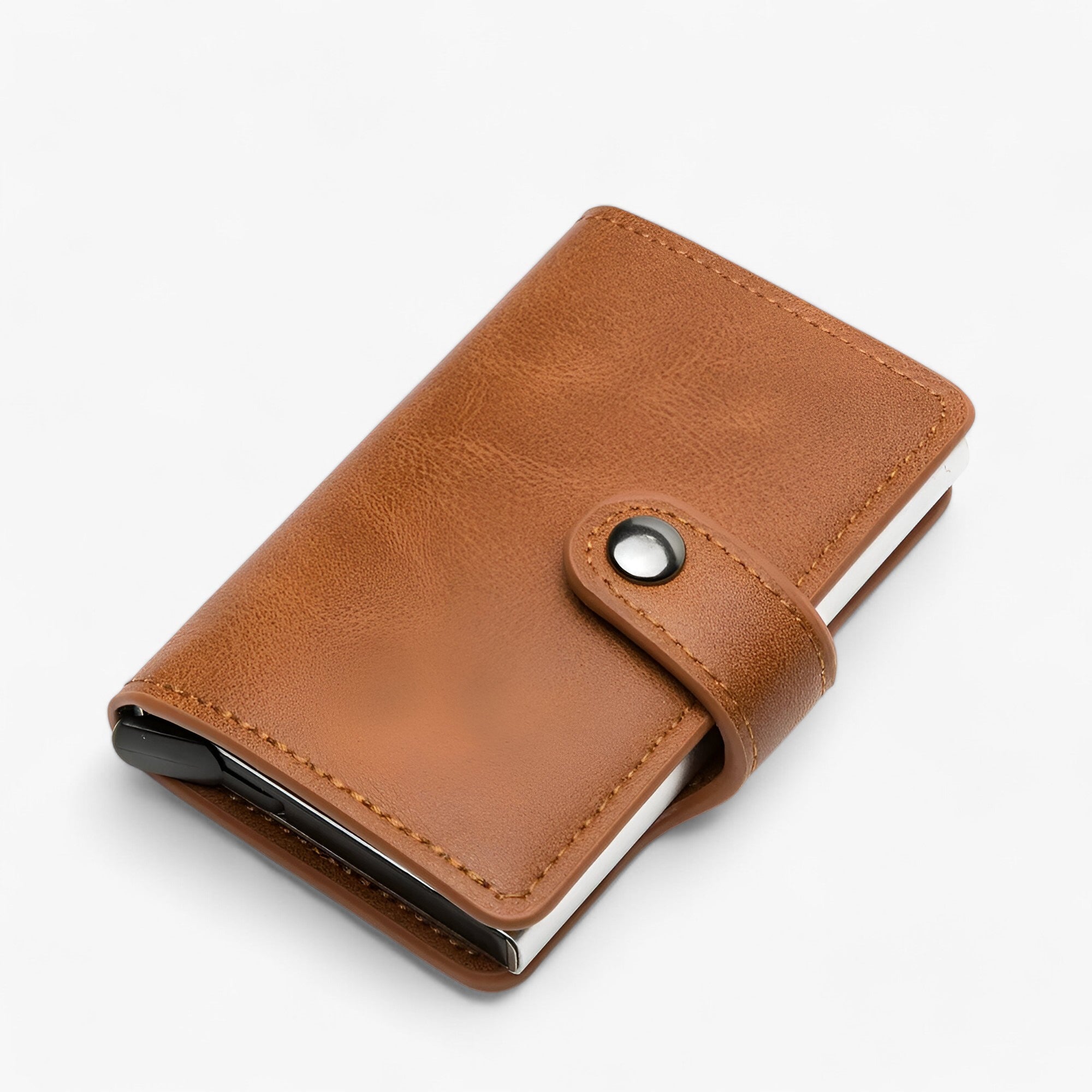 Cheryl | Sikker RFID-pung i stål og læder - Kaffe - bags - {{ product_tags }
