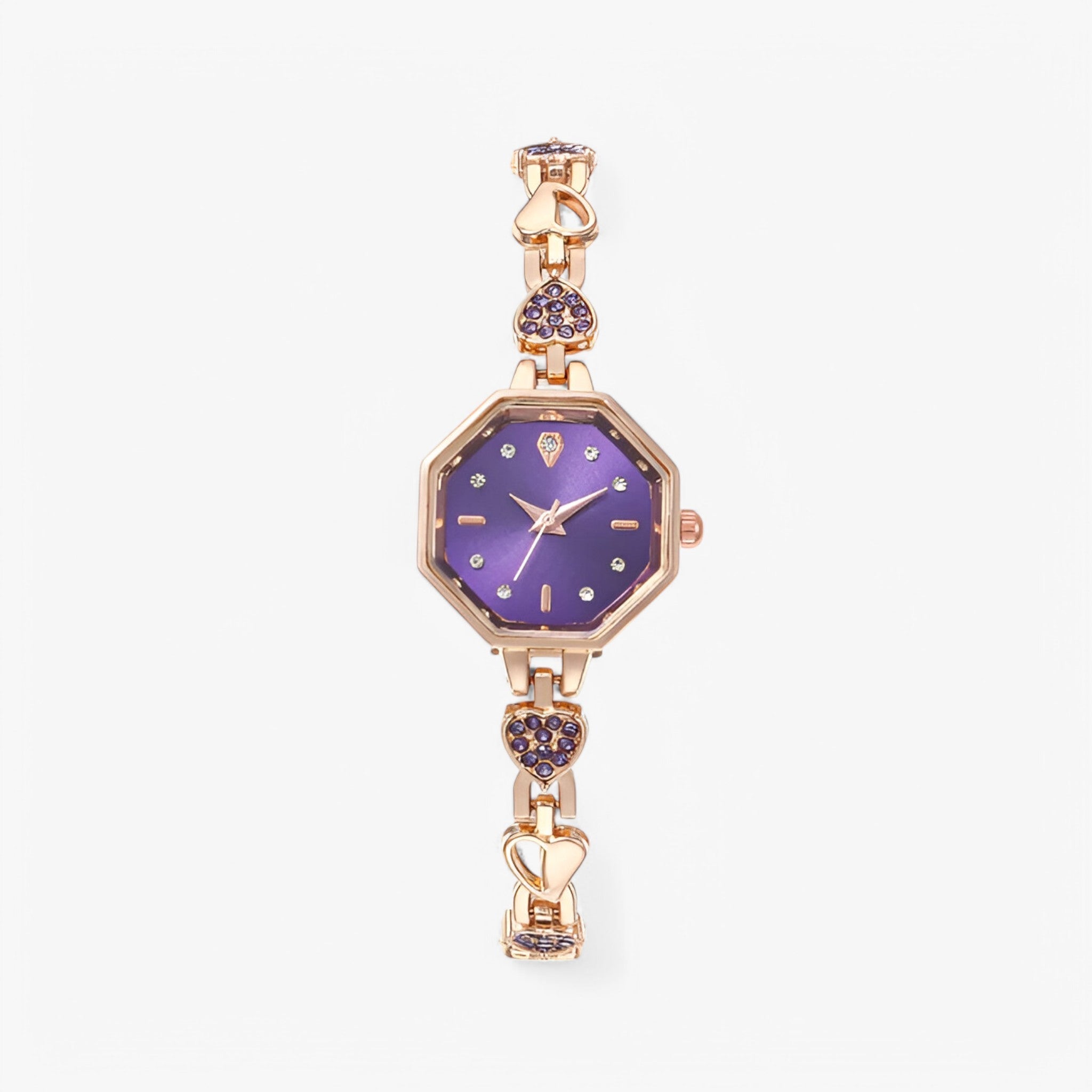 Hassel | Dameur med guldarmbånd og vintage sølvfinish - Lilla - watches - {{ product_tags }