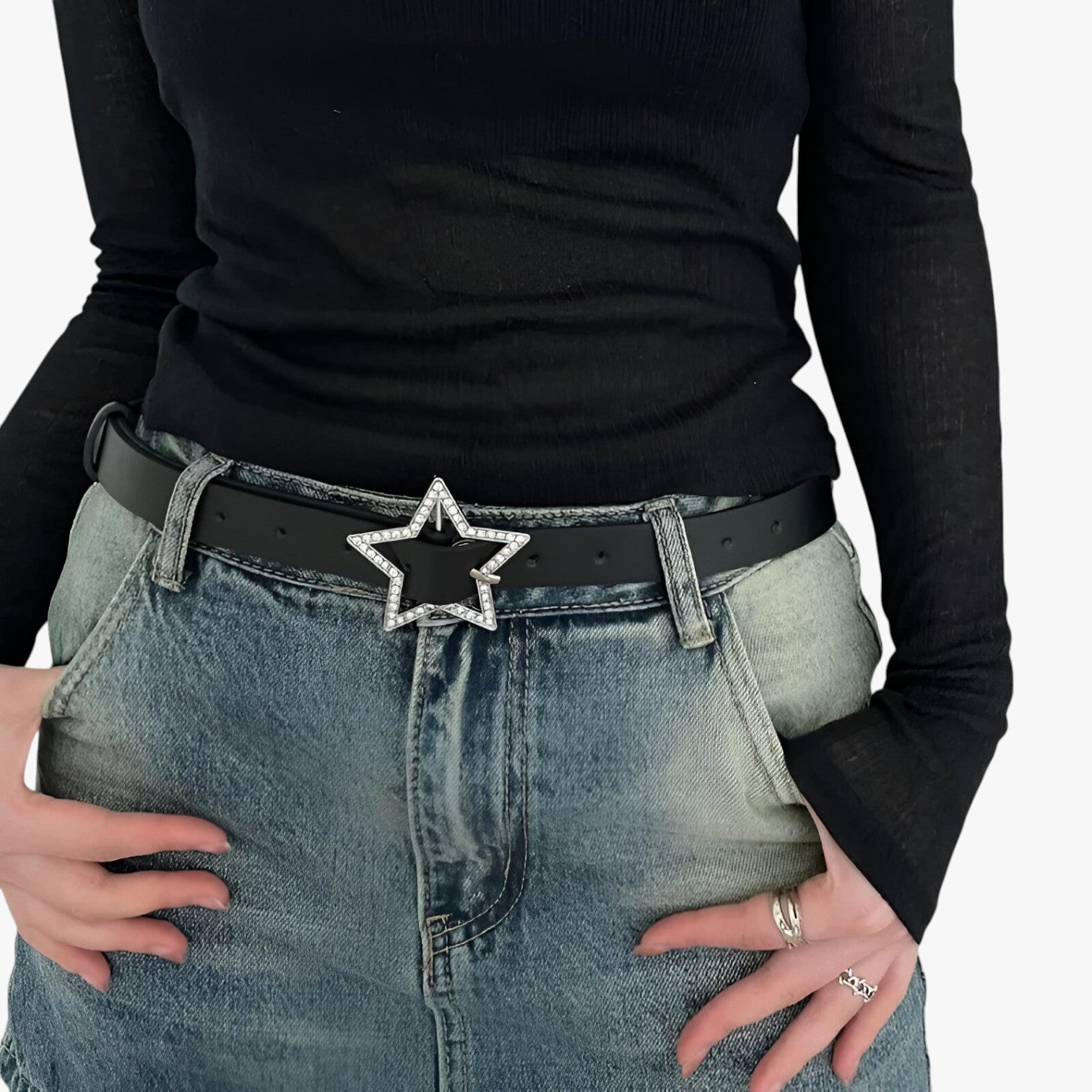 Evie | Y2K-bælte med strass til jeans - - women's fashion - {{ product_tags }