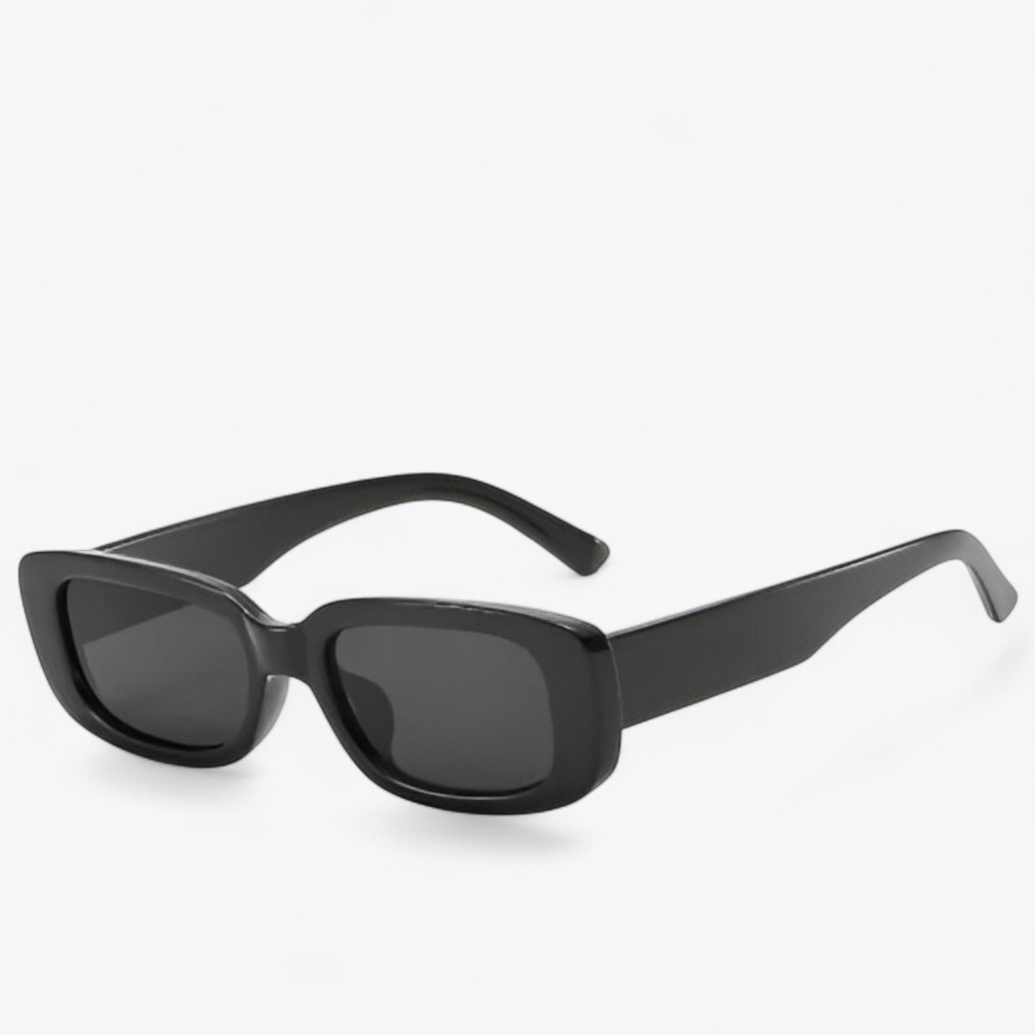 Nico | Unisex retro rektangulære solbriller med sorte linser - sort grå Som vist - men's fashion - {{ product_tags }