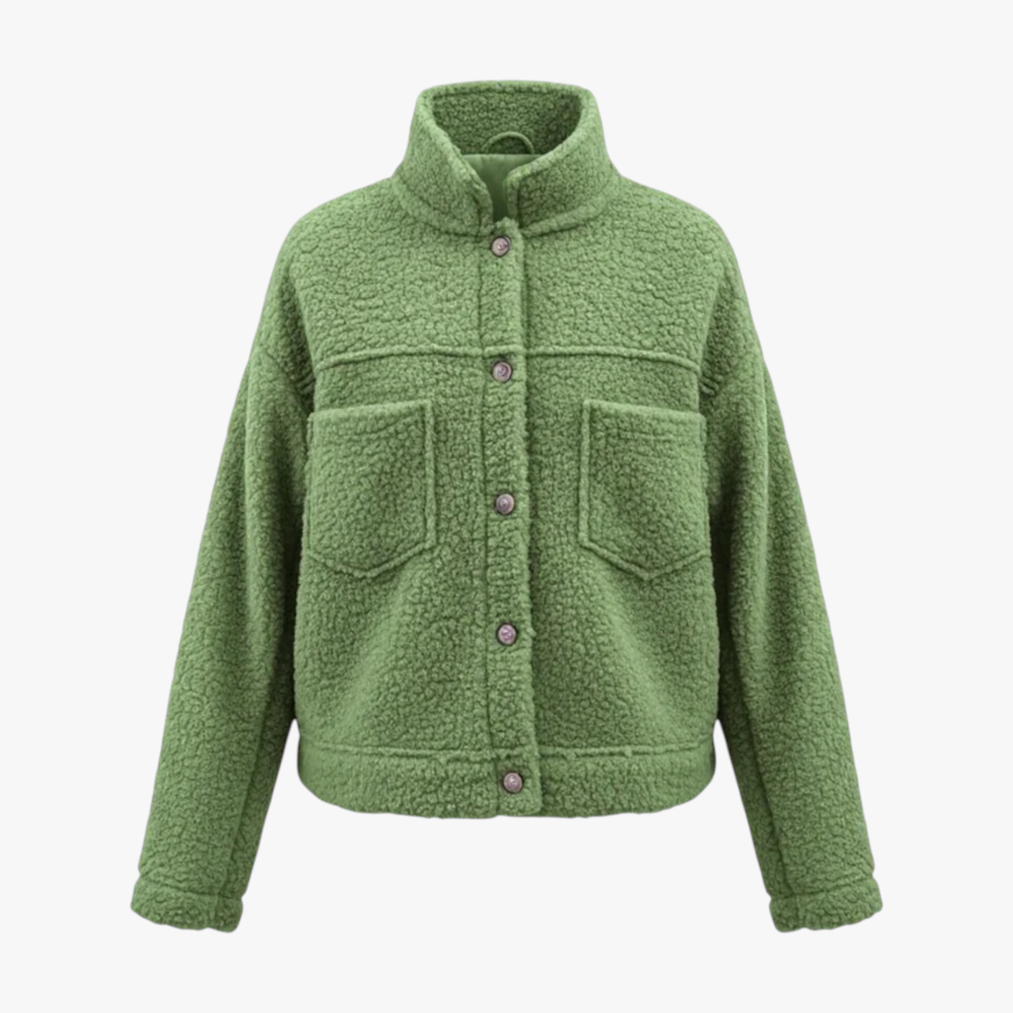 Jasmine | Stilig Kort Uldjakke - Grøn - women's fashion - {{ product_tags }
