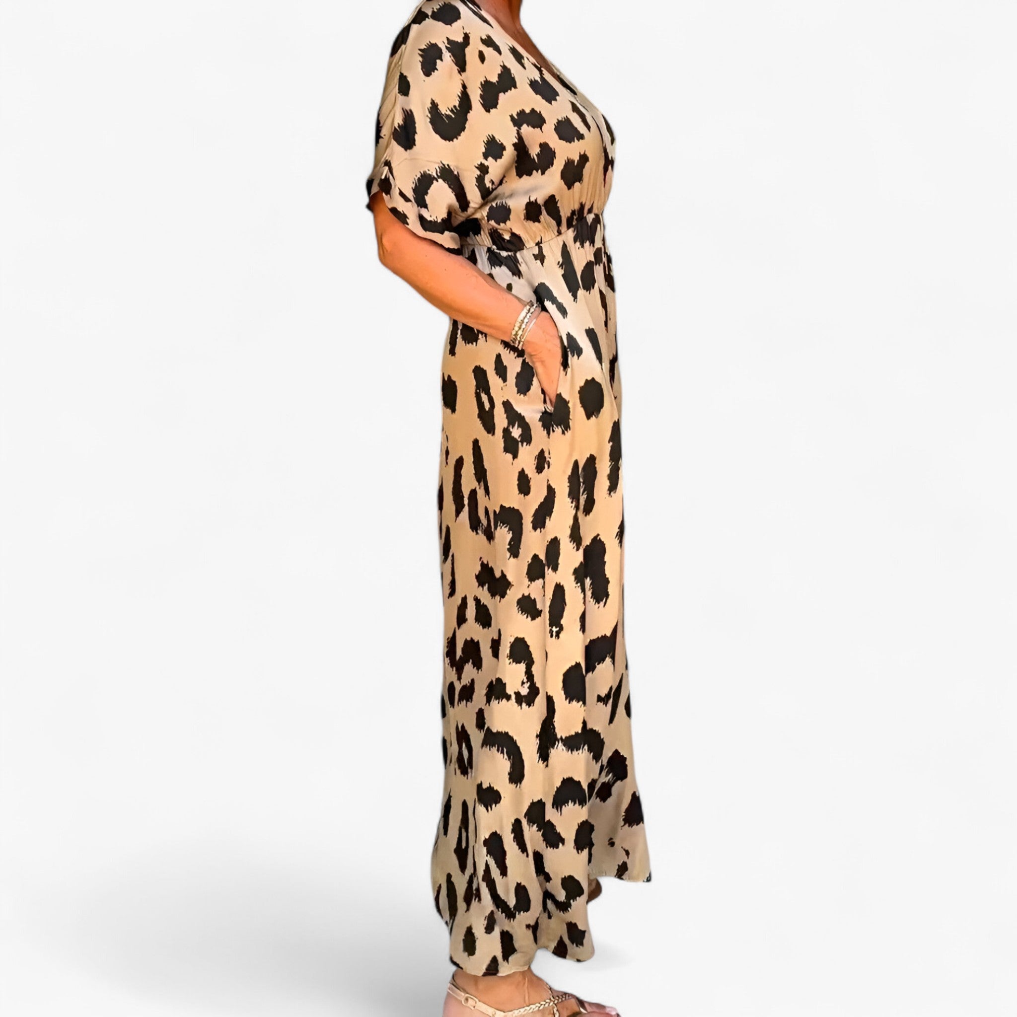 Carmen | Kvinders Leopardprint Maxi Kjole - - women's fashion - {{ product_tags }