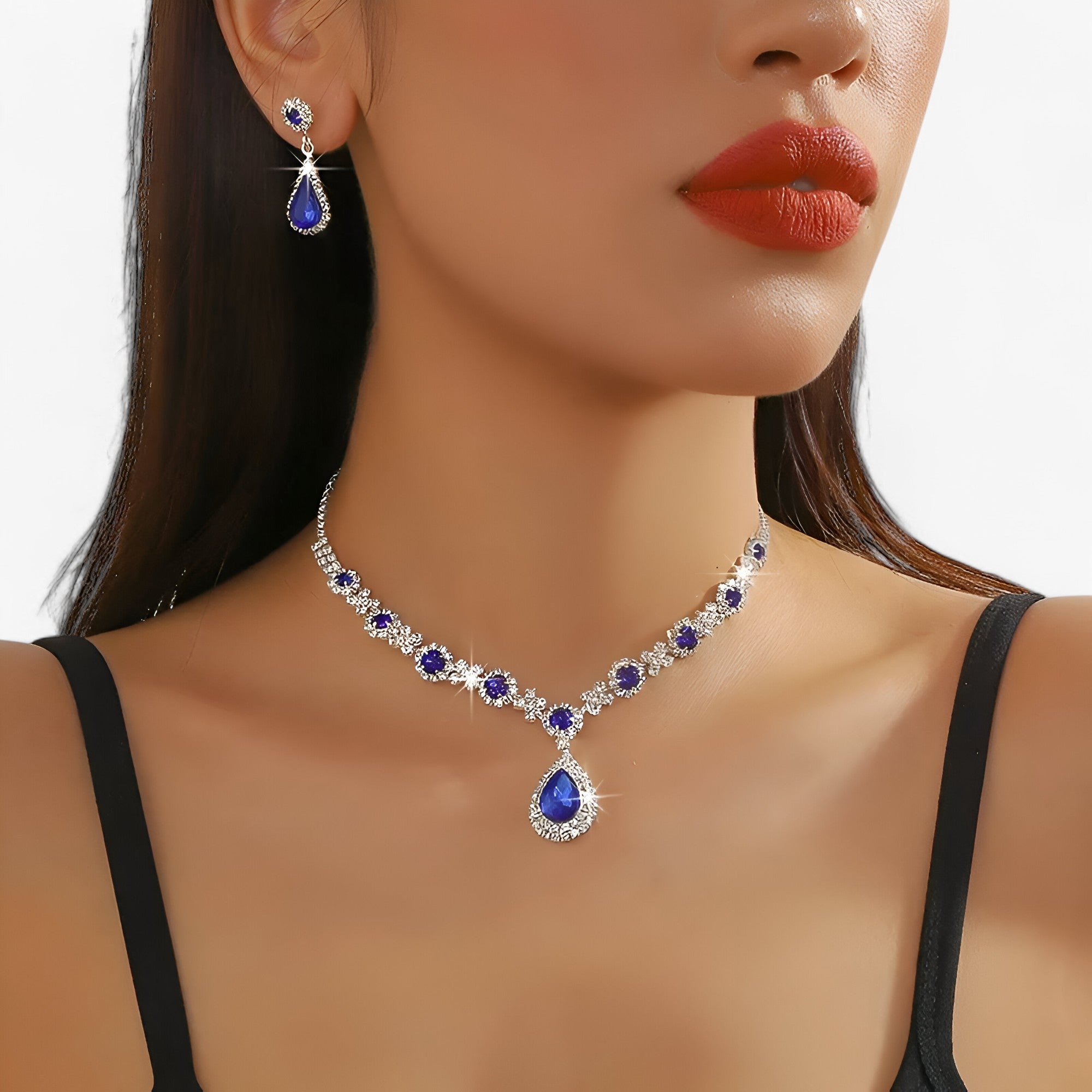 Amanda | Elegant vielsesæt 2 dele - dråpehæng og øreringe - - Amanda | Elegant vielsesæt 2 dele - dråpehæng og øreringe- €25 - {{ product_tags }
