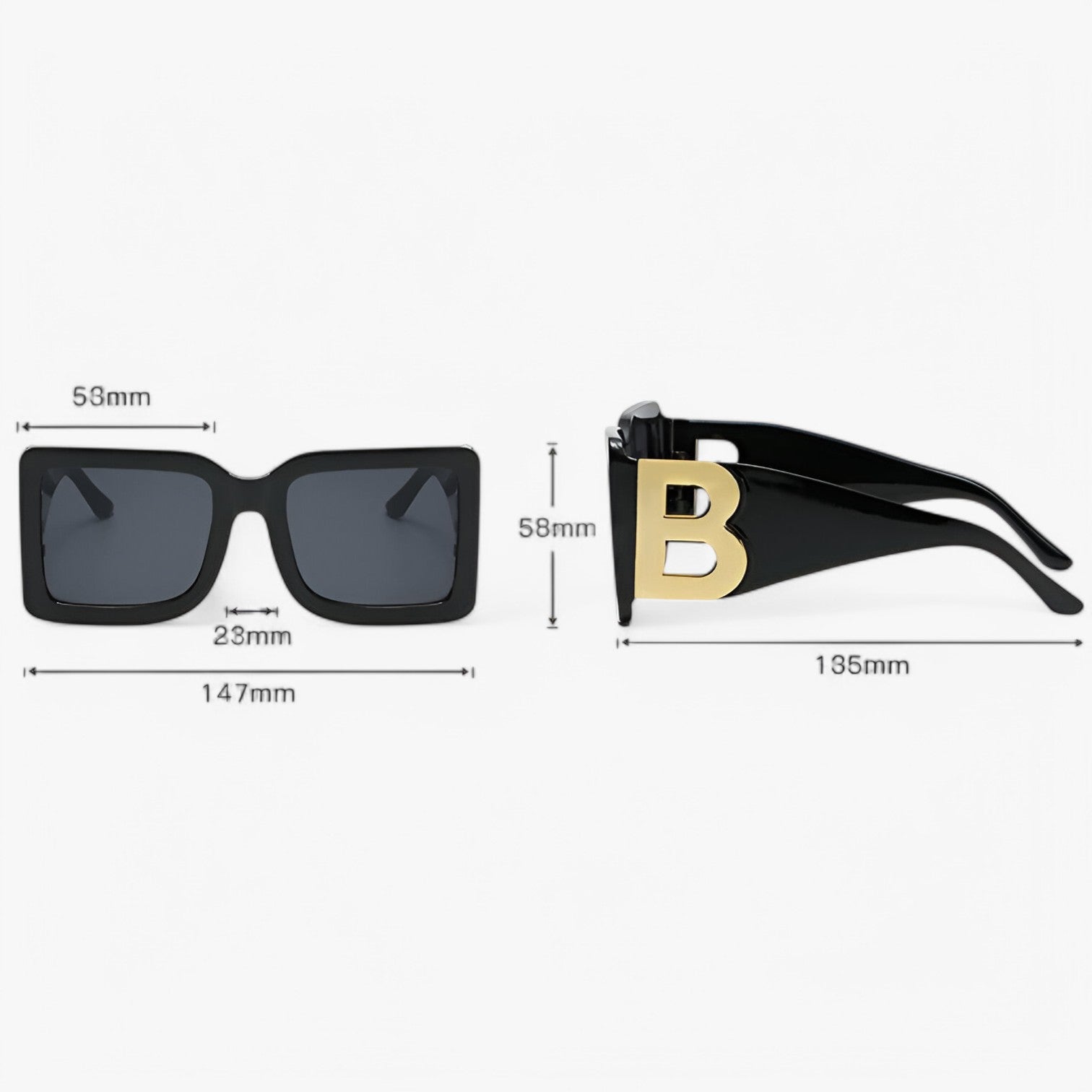 Veda | Stoer og stilfuld - Oversized solbrille med UV400-beskyttelse - - women's fashion - {{ product_tags }
