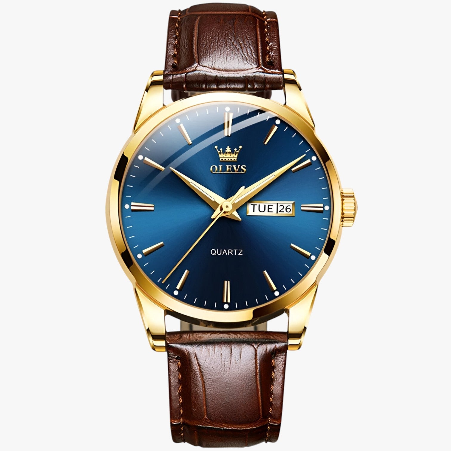 Antonio | Klassisk vandtæt læderur - Gylden blå - watches - {{ product_tags }