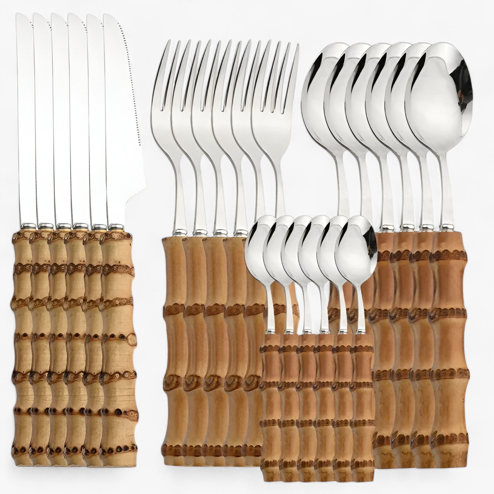 BambooCraft | Bambus Bestekset - Sølv 24Stykker - house & garden - {{ product_tags }