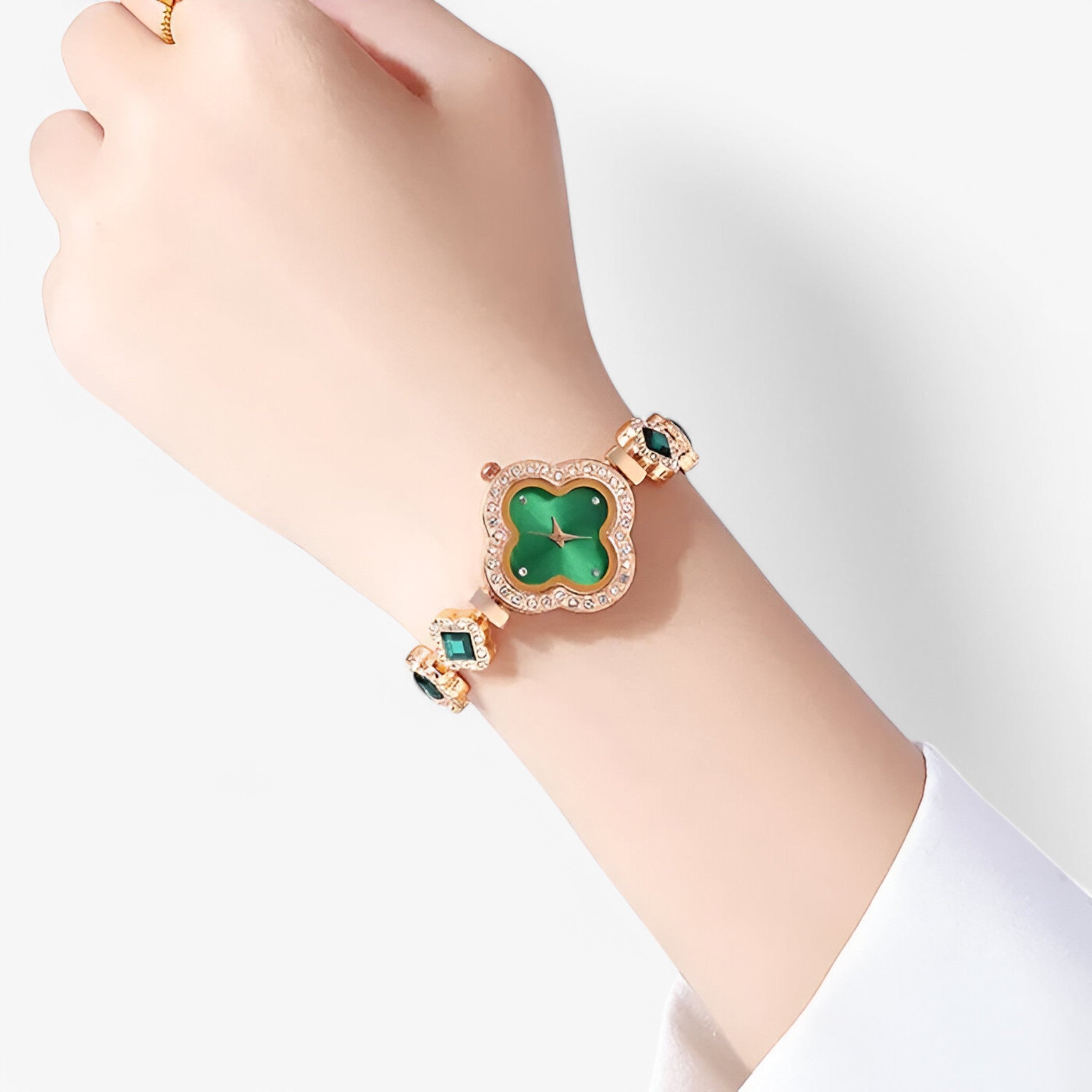 Clara | Kvartsur med firkløver og diamantindlæg - - watches - {{ product_tags }