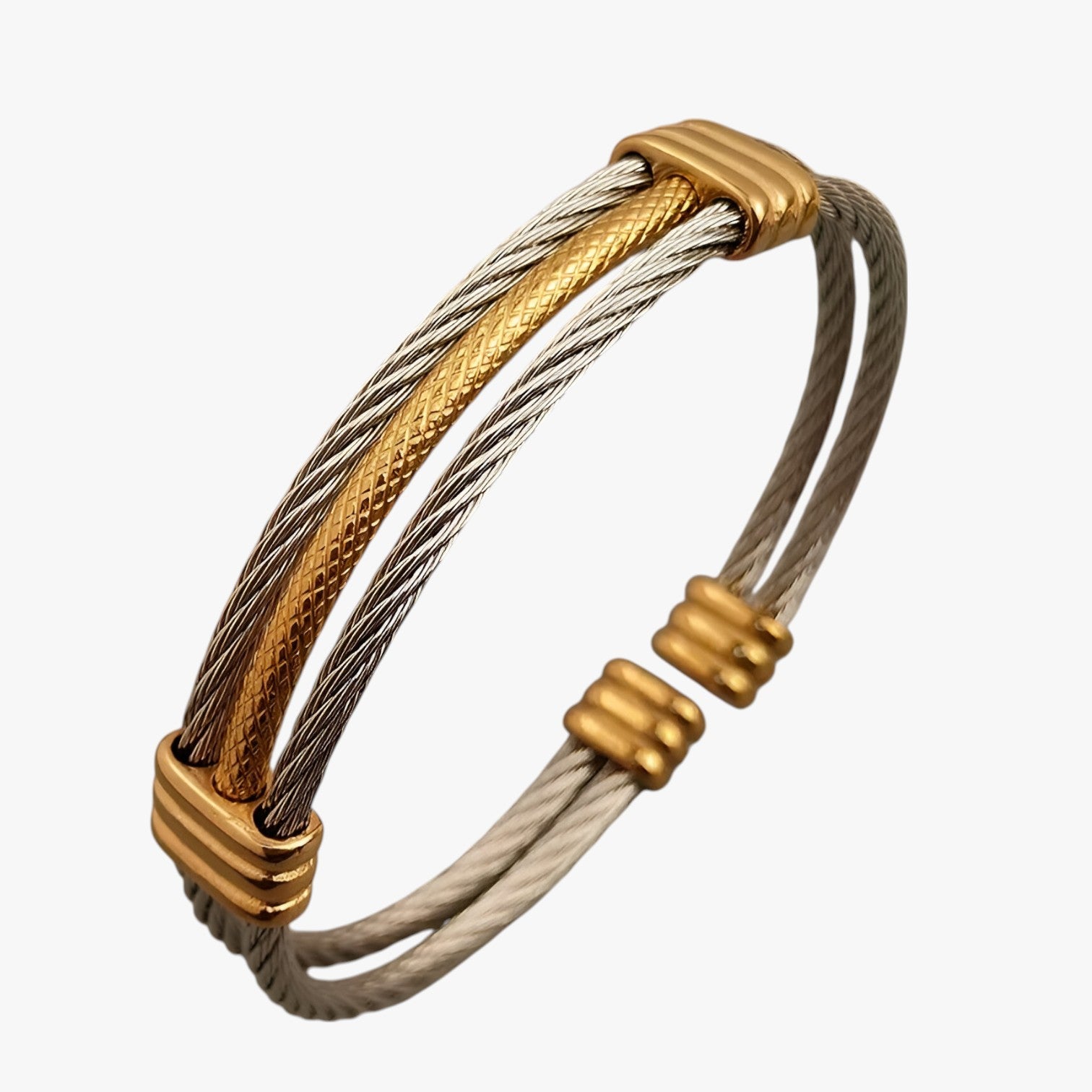 Dakota | Elegant armbånd med rebmønster - Sølv og Guld - men's fashion - {{ product_tags }