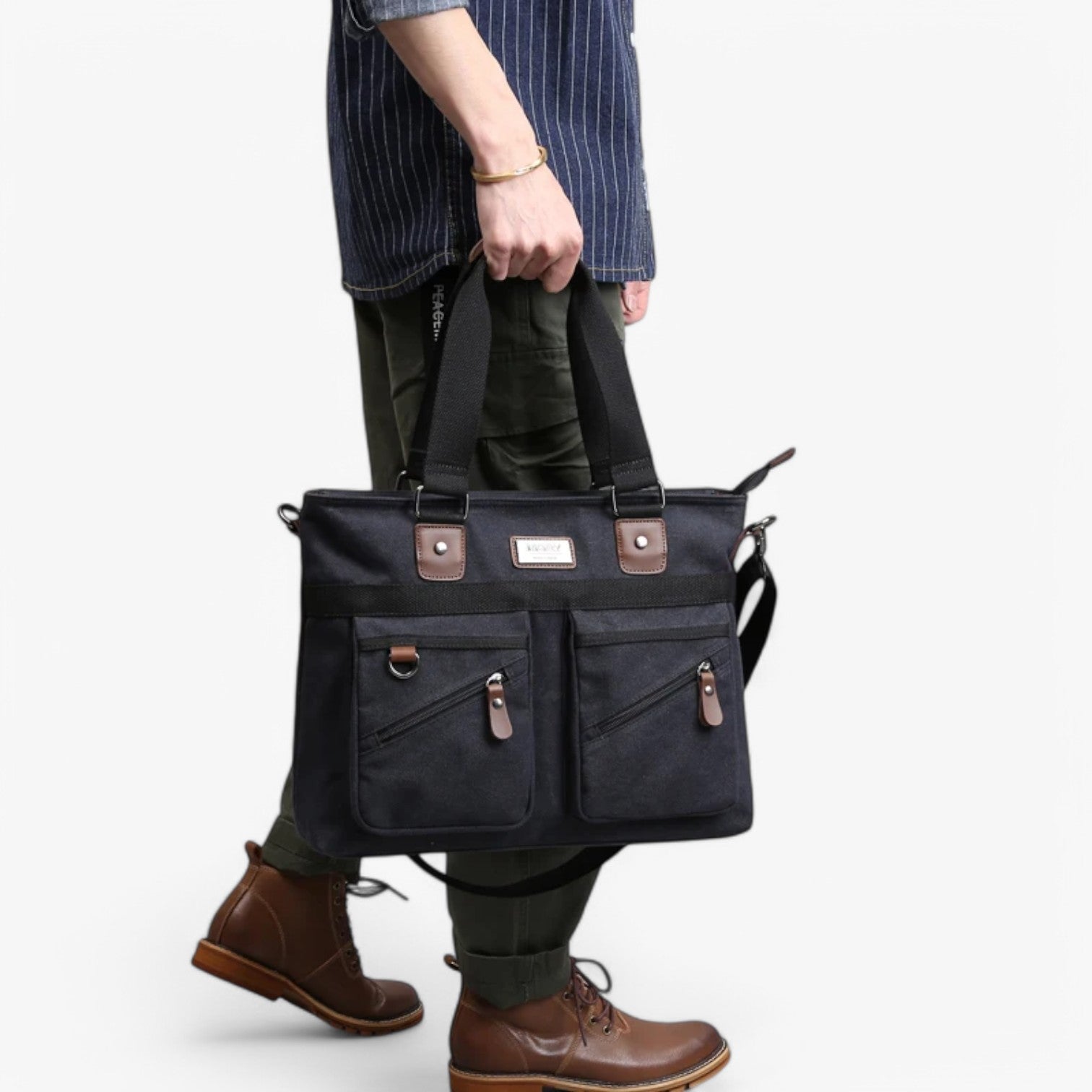 Brendan | Stilfuld og funktionel – Vintage Lærred Skuldertaske - - bags - {{ product_tags }