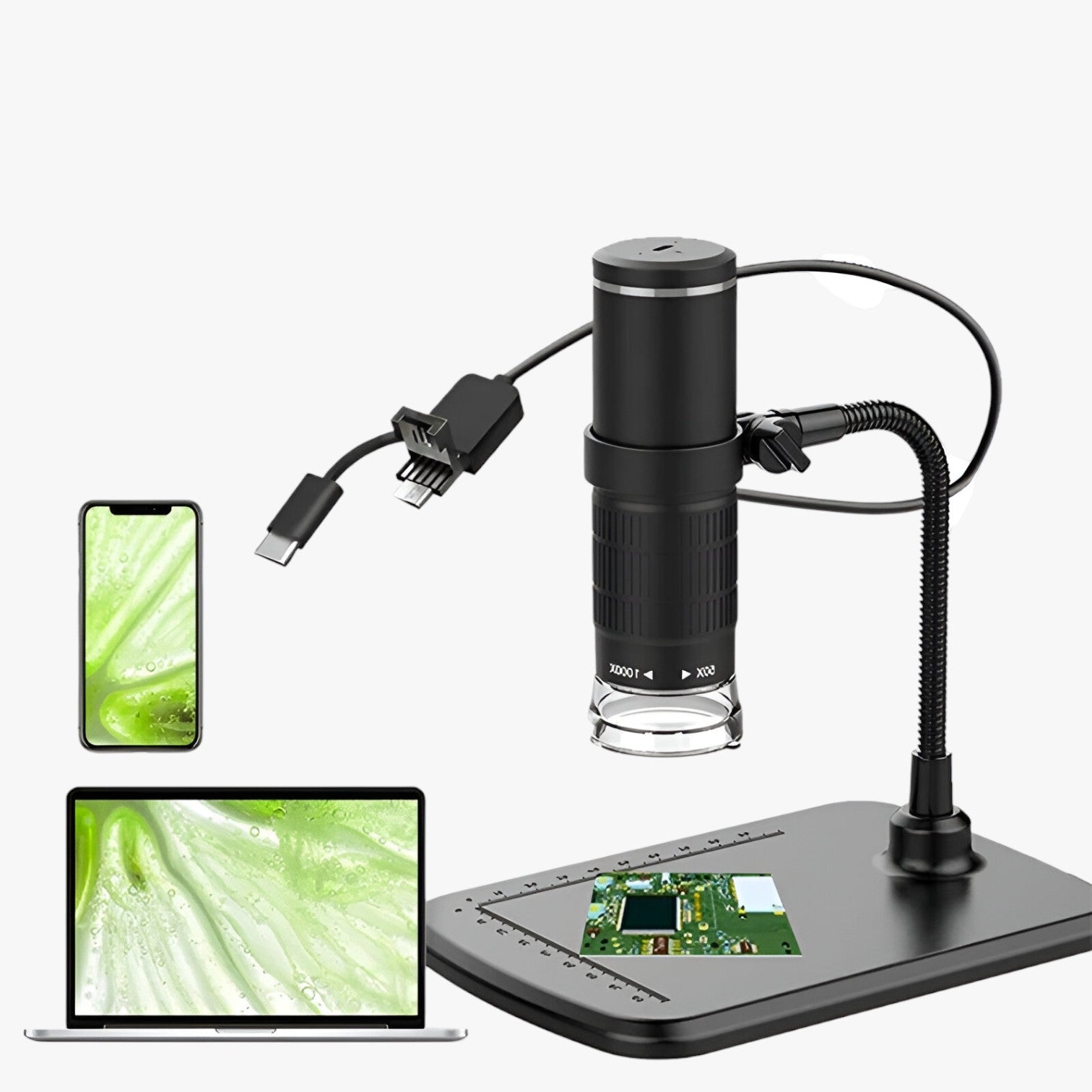 Jaxson | 1000X 3-i-1 digitalt mikroskop – Altid præcis visning - sort 1000X - gadgets - {{ product_tags }