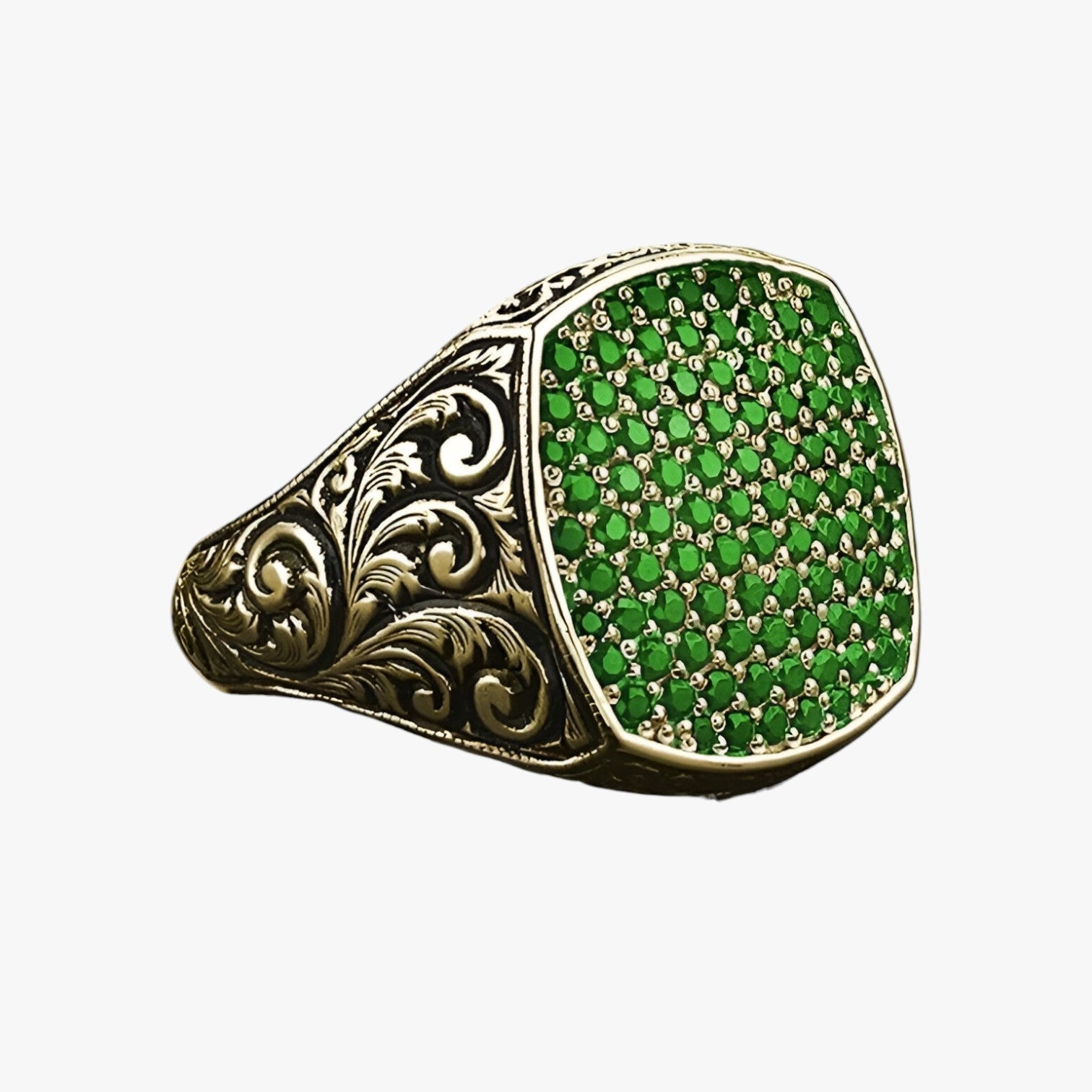 Manuel | Stilfuld vintage ring – tidløs elegance med farverige zirkonia - groen - watches - {{ product_tags }