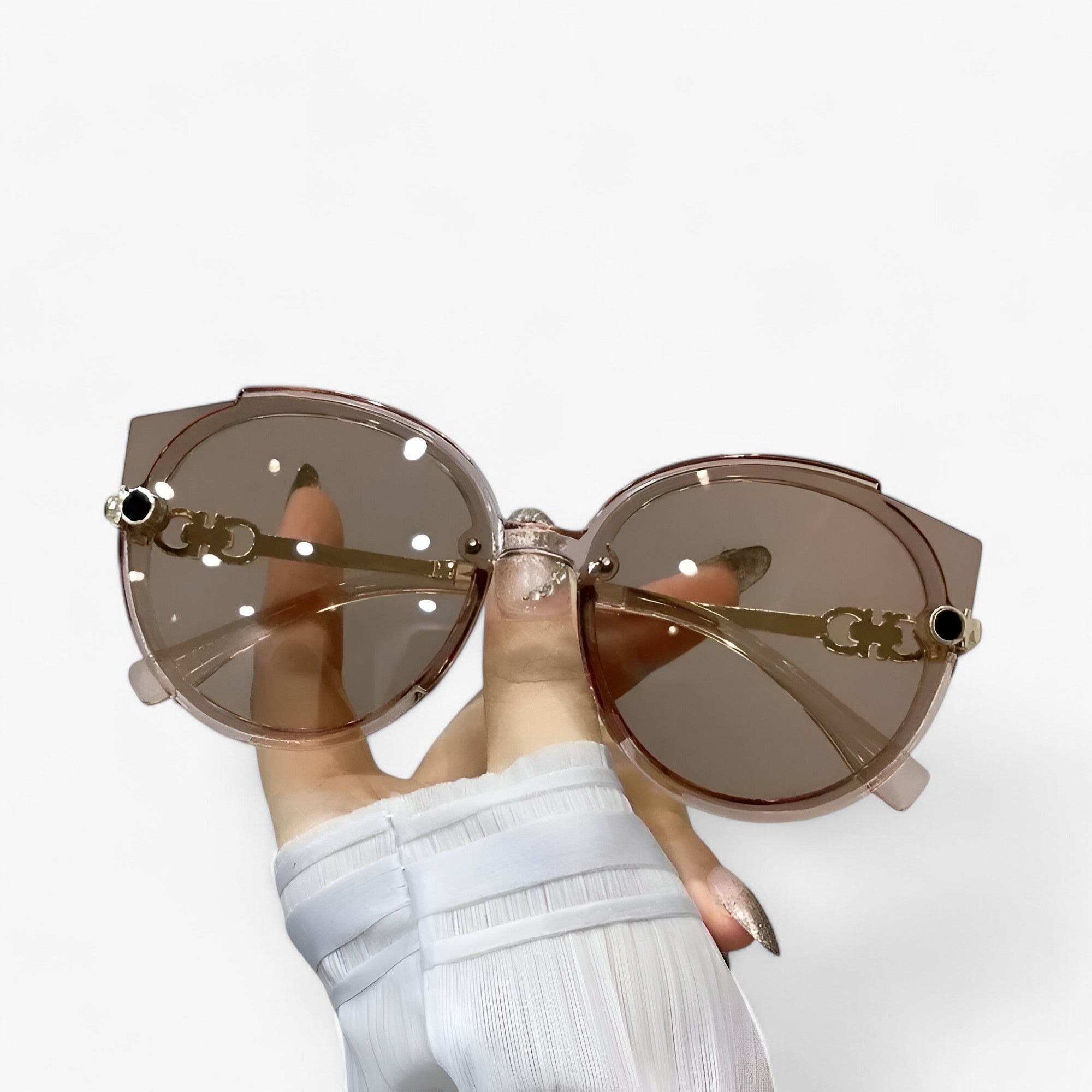 Shana | Runde solbriller med farveforløb - vintage stil og beskyttelse - Brun - women's fashion - {{ product_tags }