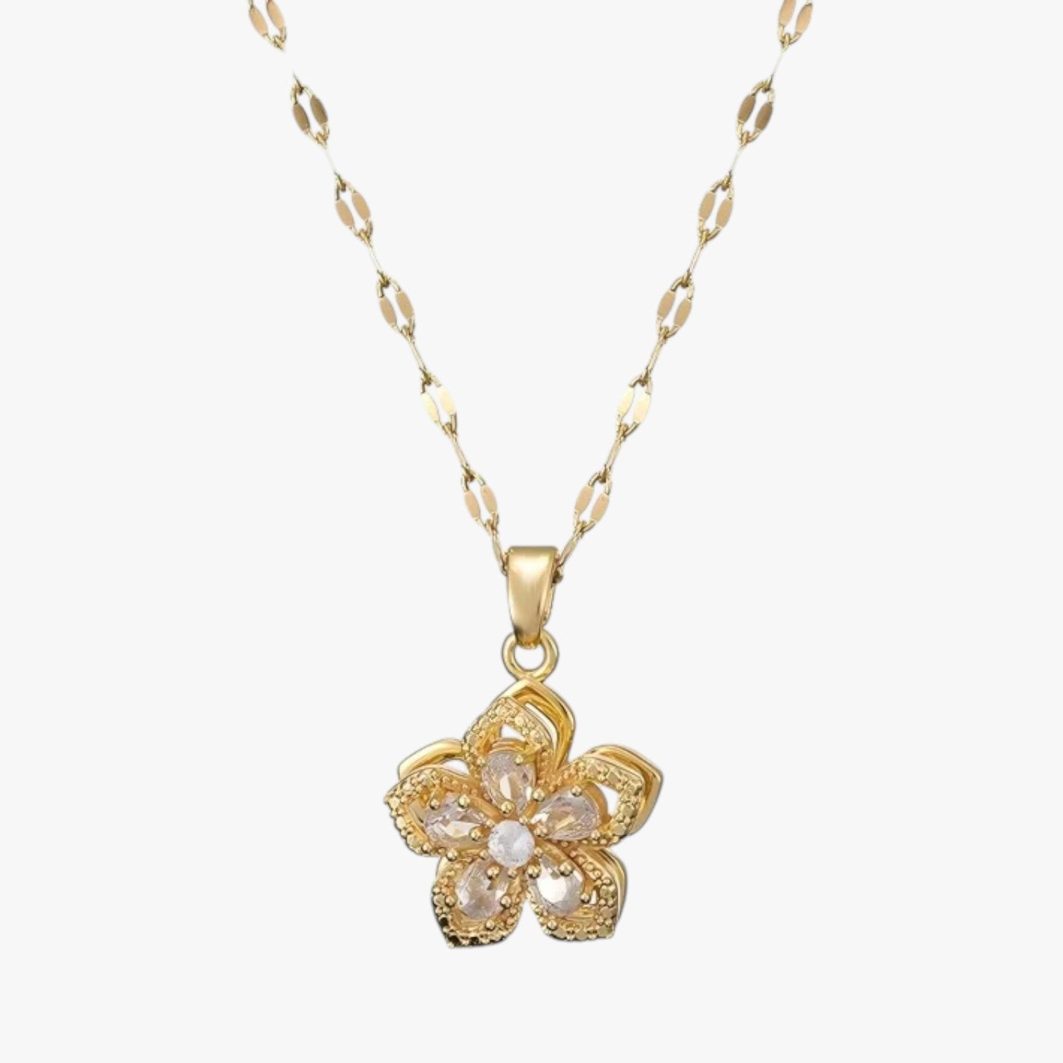 Winnie | Halskæde med guldring og roterende zirconiêmne - - women's fashion - {{ product_tags }