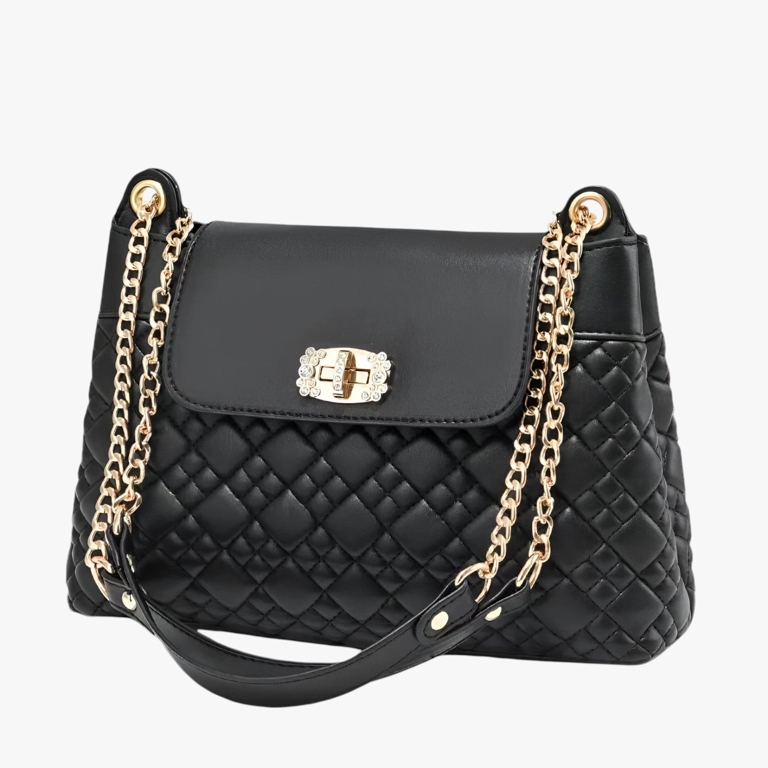 Isla | Elegant og praktisk skuldertaske i kurvdesign - Sort - bags - {{ product_tags }