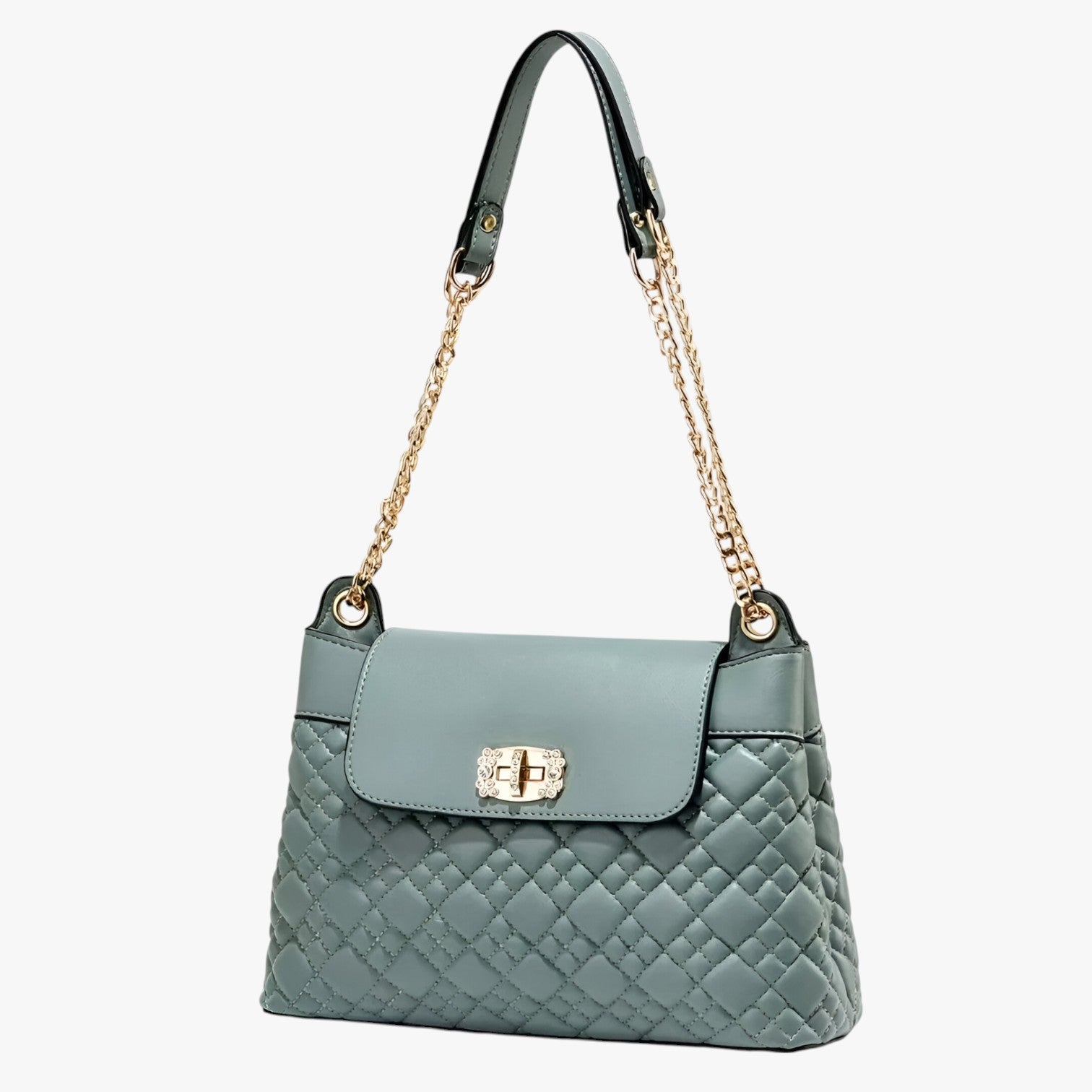 Isla | Elegant og praktisk skuldertaske i kurvdesign - Grøn - bags - {{ product_tags }