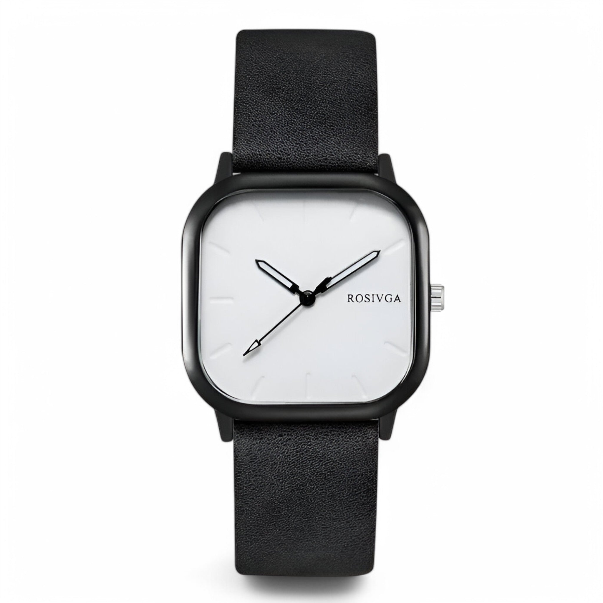 Elias | Kvartsur i PU læder med firkantet urskive - Sort - watches - {{ product_tags }