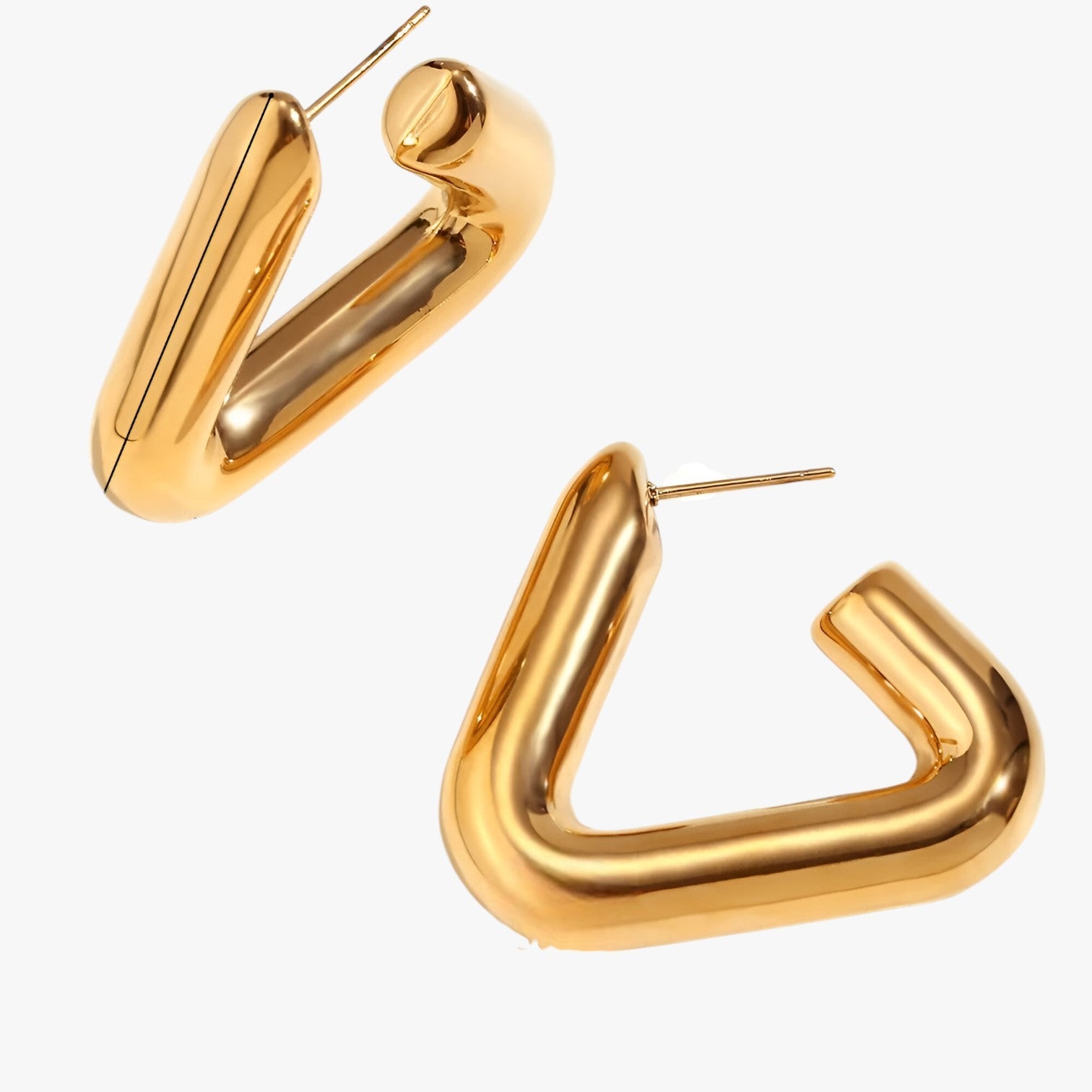 Alana | Geometriske Guld Trekant Øreringe – Stilfulde og bæredygtige - guldfarve - women's fashion - {{ product_tags }
