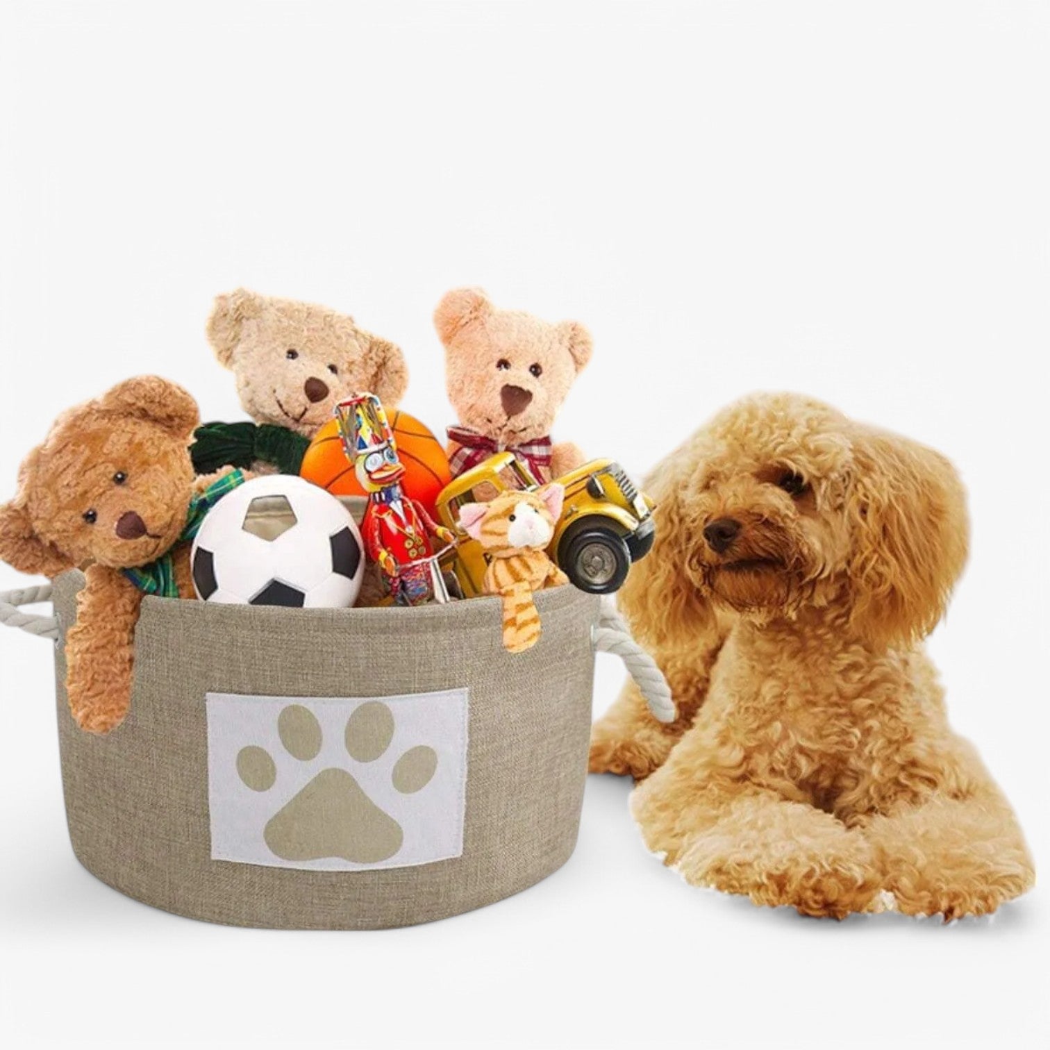 Beatrix | Sammenfoldelig legetøjsbakke med stilfuldt træhåndtag - - house & garden - {{ product_tags }