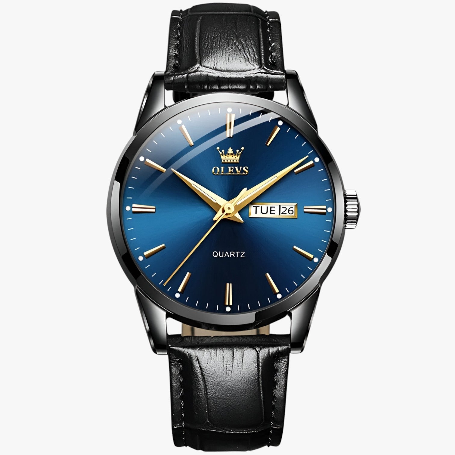 Antonio | Klassisk vandtæt læderur - Sort blå - watches - {{ product_tags }
