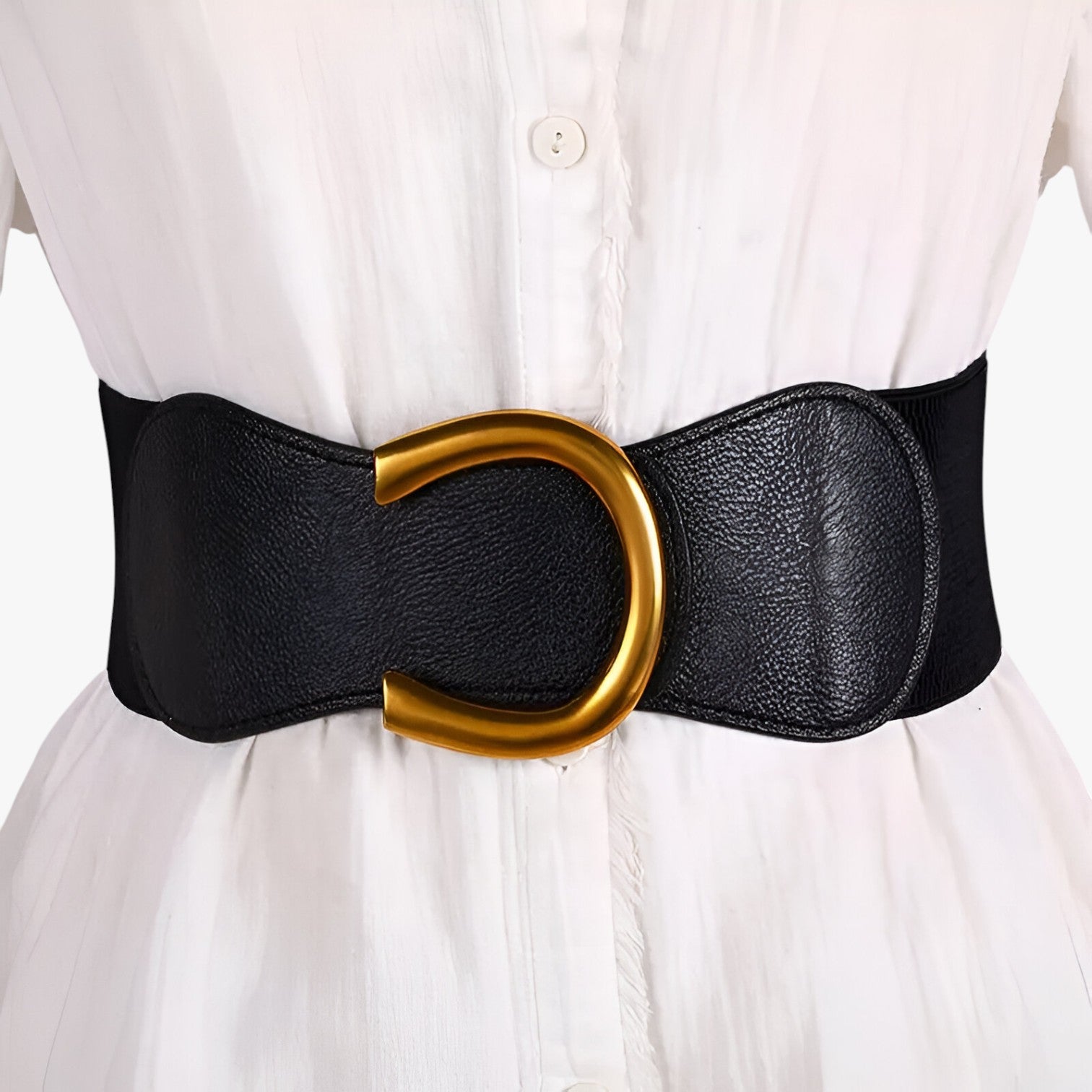 Elise | Lang elastisk talje med gylden spænde - - women's fashion - {{ product_tags }