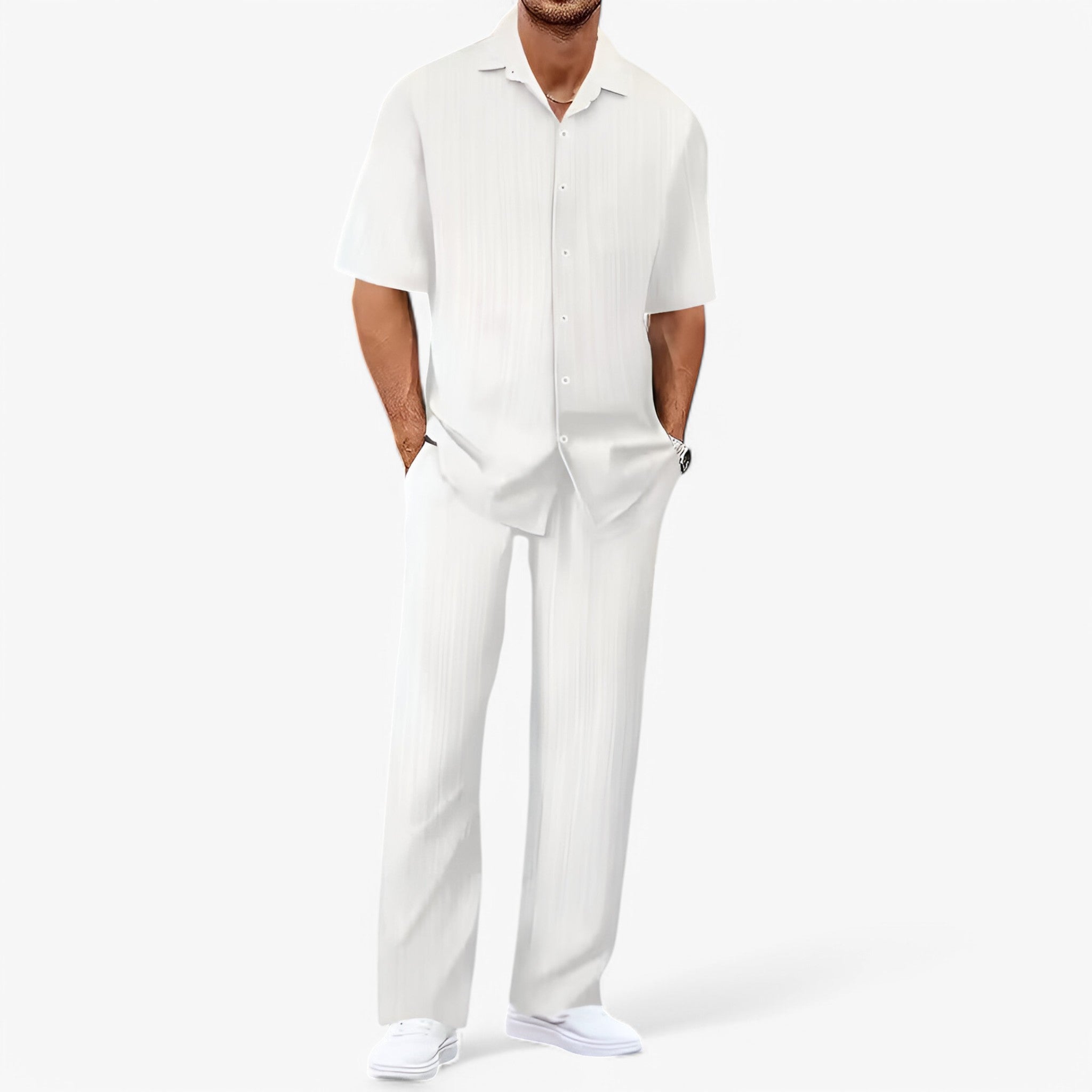 Lorenzo | Business Casual sæt med skjorte og bukser - Bianco Pakke med 1 stk. - Lorenzo | Business Casual sæt med skjorte og bukser- €25 - {{ product_tags }
