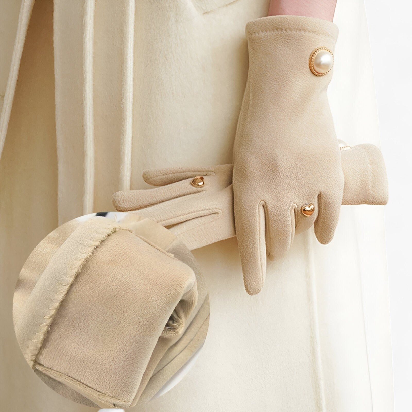 Beth | Vinterhandsker - Varme og touchscreen bekvemmelighed - beige - Beth | Vinterhandsker - Varme og touchscreen bekvemmelighed- €25 - {{ product_tags }