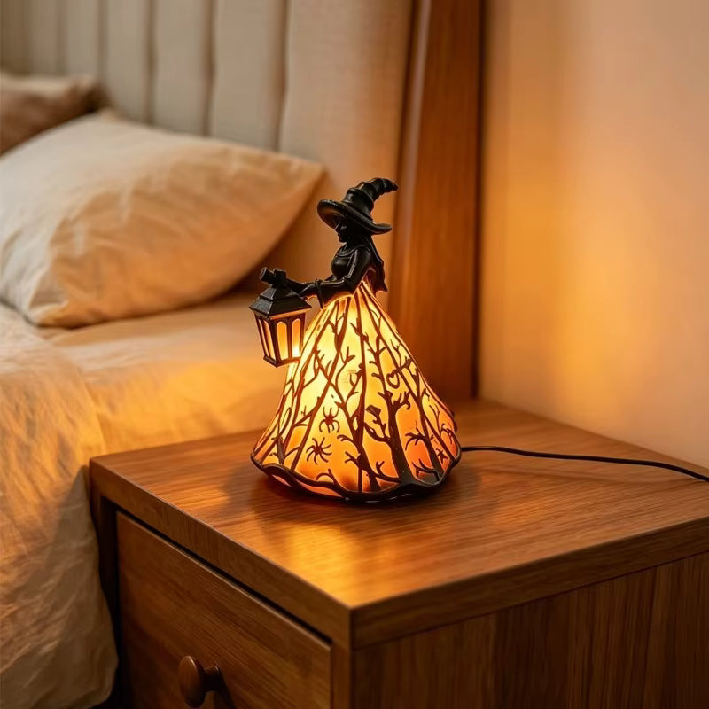 Gotisk Vintage Hekse-lanterne - Flammefri LED Design 30cm