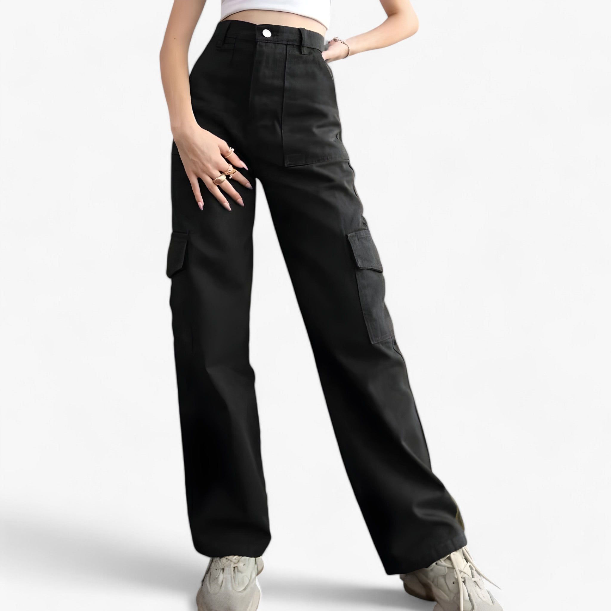 Rhea | Cargo-bukser - Streetwear og behagelig pasform - Sort - men's fashion - {{ product_tags }