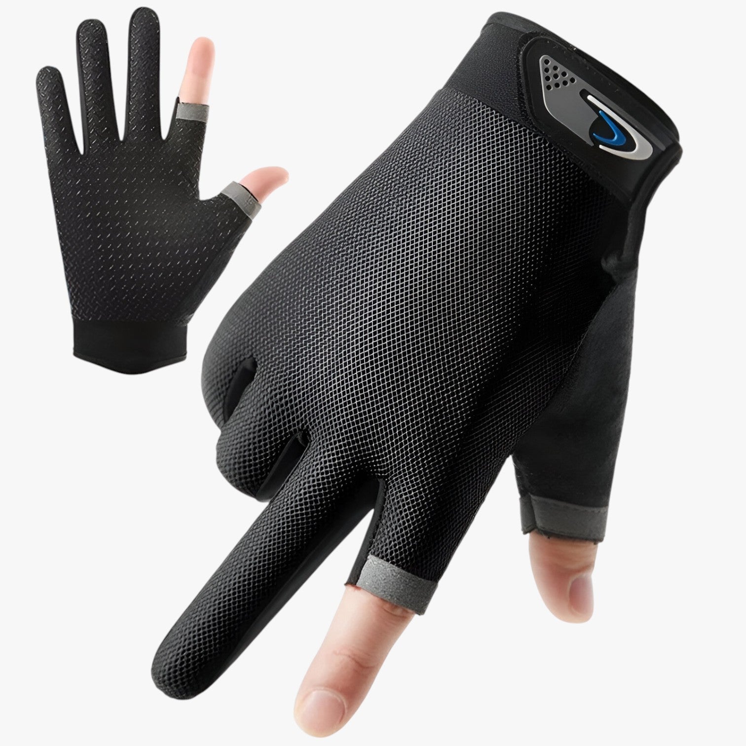 Lenard | Antiskrid vishandsker med snitfingre for greb og komfort - Sort - other - {{ product_tags }