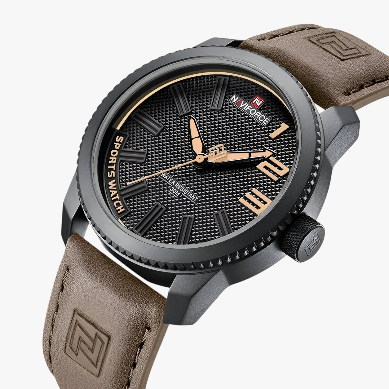 Asher | Elegant og vandtæt sportur til mænd - mørkebrun - watches - {{ product_tags }
