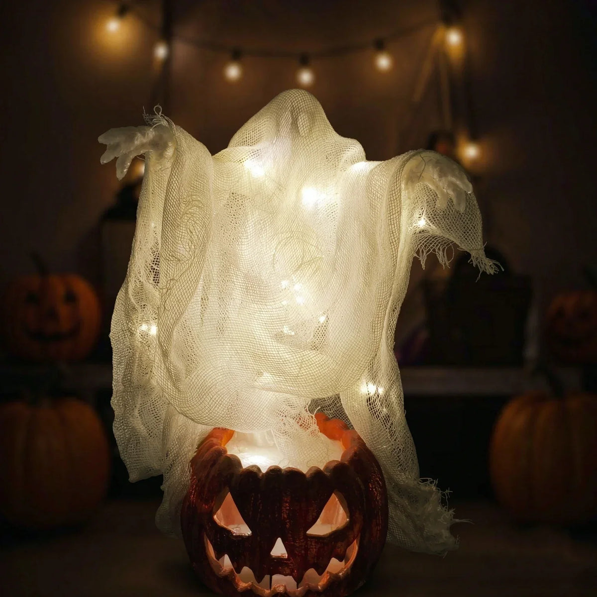 Kæmpe Lysende Spøgelse-græskar LED Lampe - 130cm - - Home & Garden > Decor > Seasonal & Holiday Decorations - {{ product_tags }