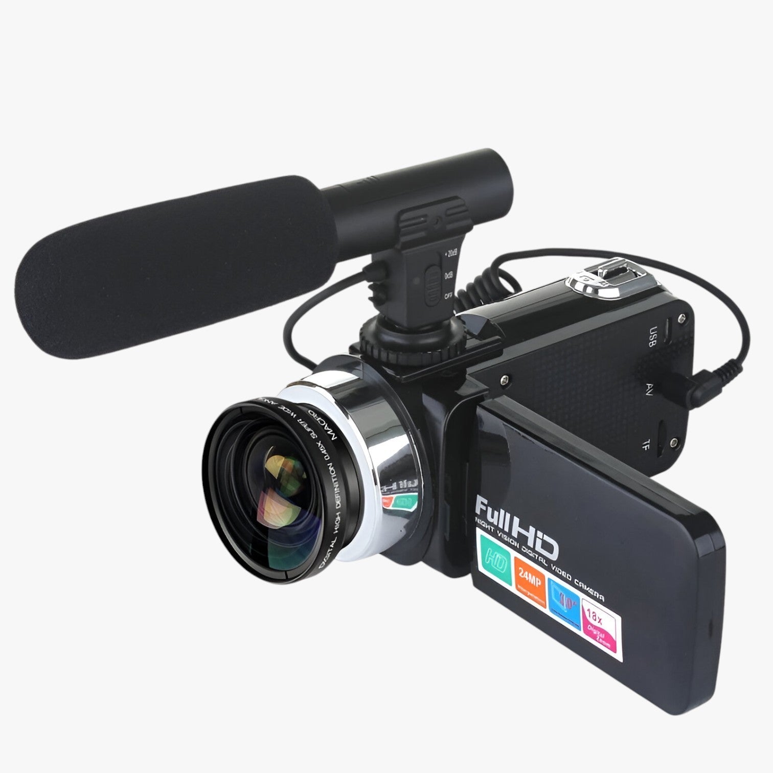 Nikodem | Klassisk 24MP camcorder – krystalklare videoer, altid og overalt - Med Mic Linse - other - {{ product_tags }