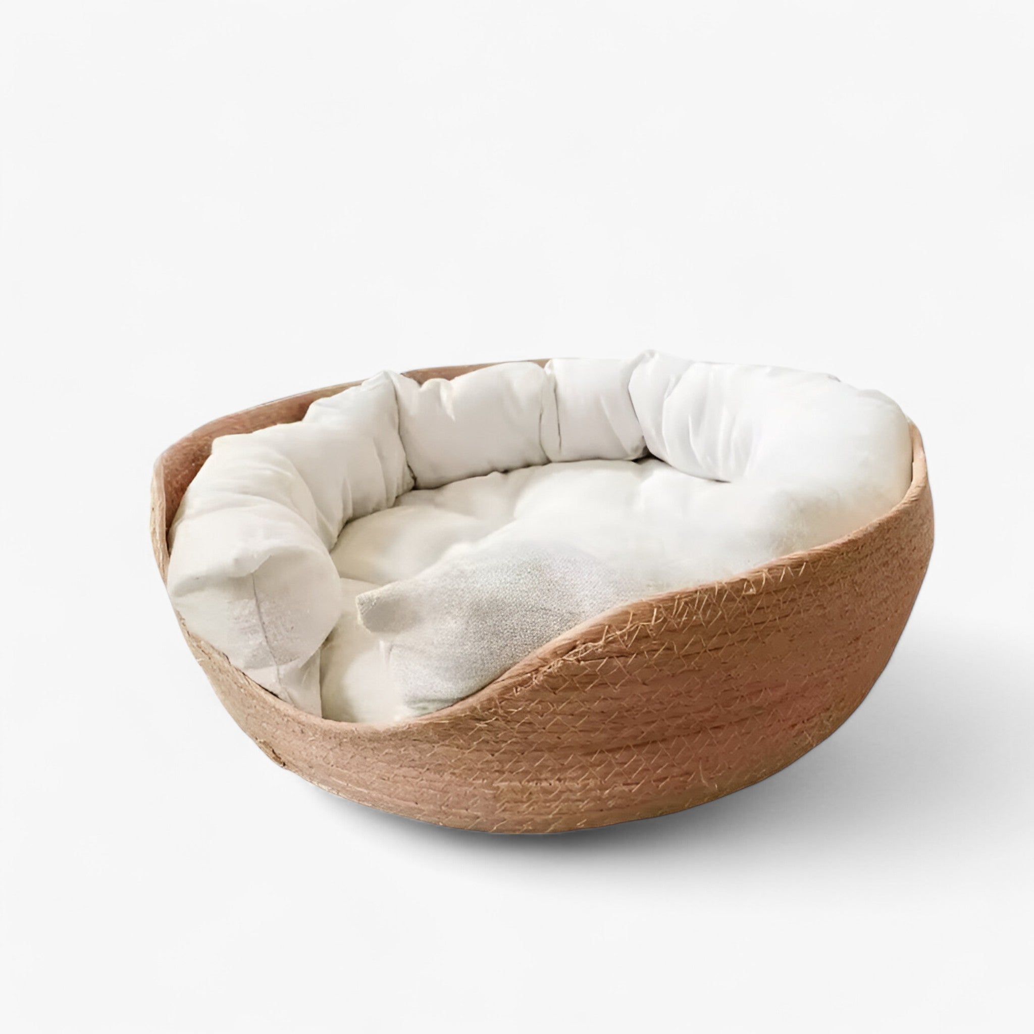 Luna Nest | Håndvævet Bambus Kæledyrsseng - Med Mat Pude - baby - {{ product_tags }