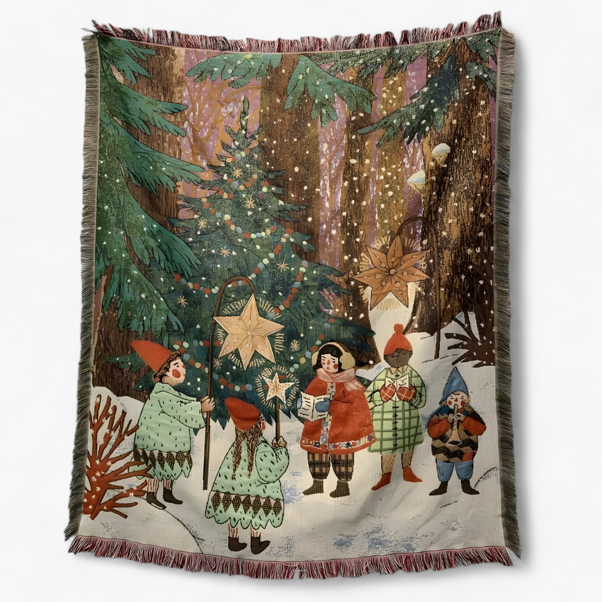 Nutty | Nussknacker & Julestjerne Filt - Blød og dekorativ quilt til det festlige hjem - Julekoner 130x160cm - house & garden - {{ product_tags }