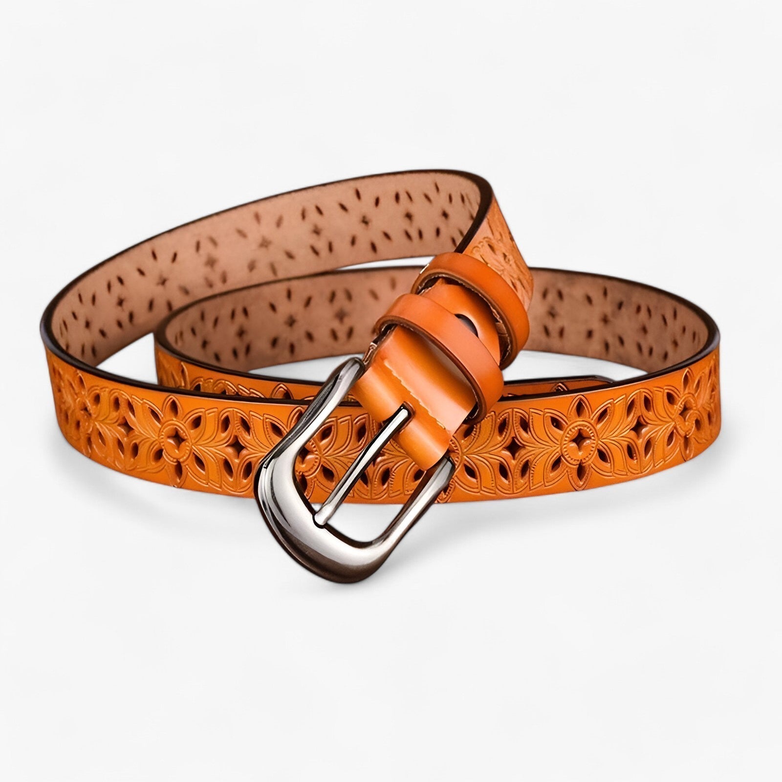 Janice | Nyt læderbælte - Elegant og slidstærkt i læder - Kamelfarve 115CM - women's fashion - {{ product_tags }