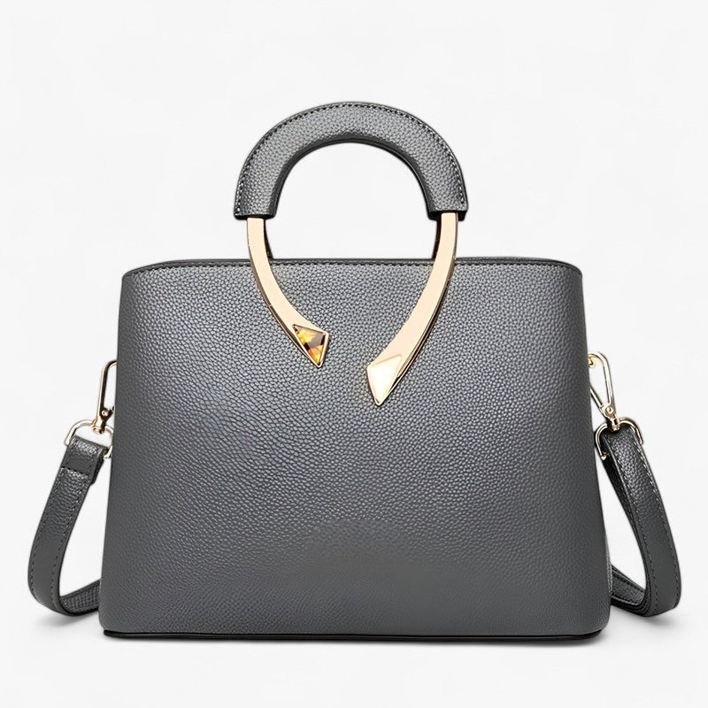 Elvira | Luksuriøs Læder Tote med Alsidigt Design - Grå - bags - {{ product_tags }